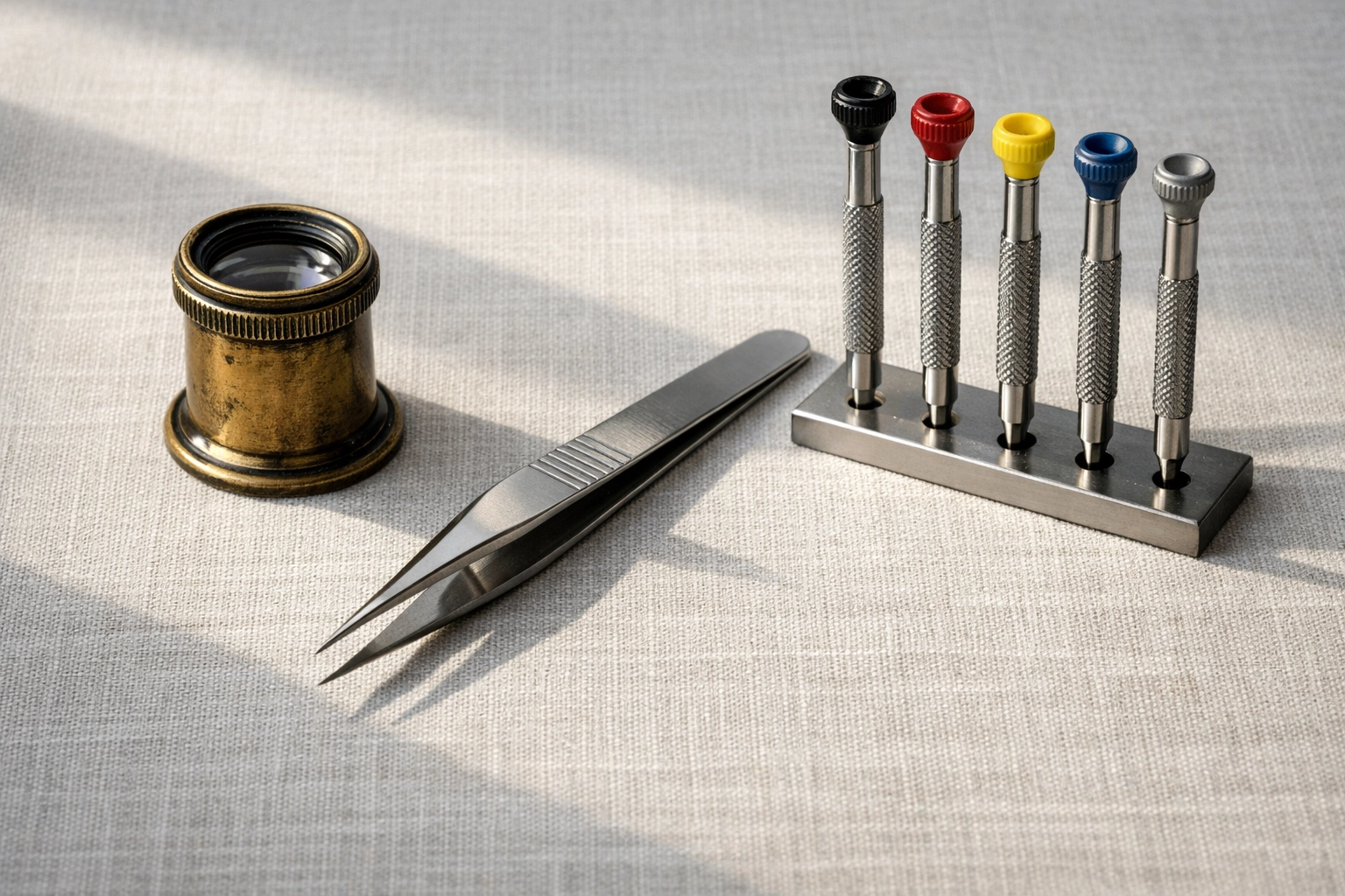 Precision horological tools used for the authentication and provenance verification of luxury watches.
