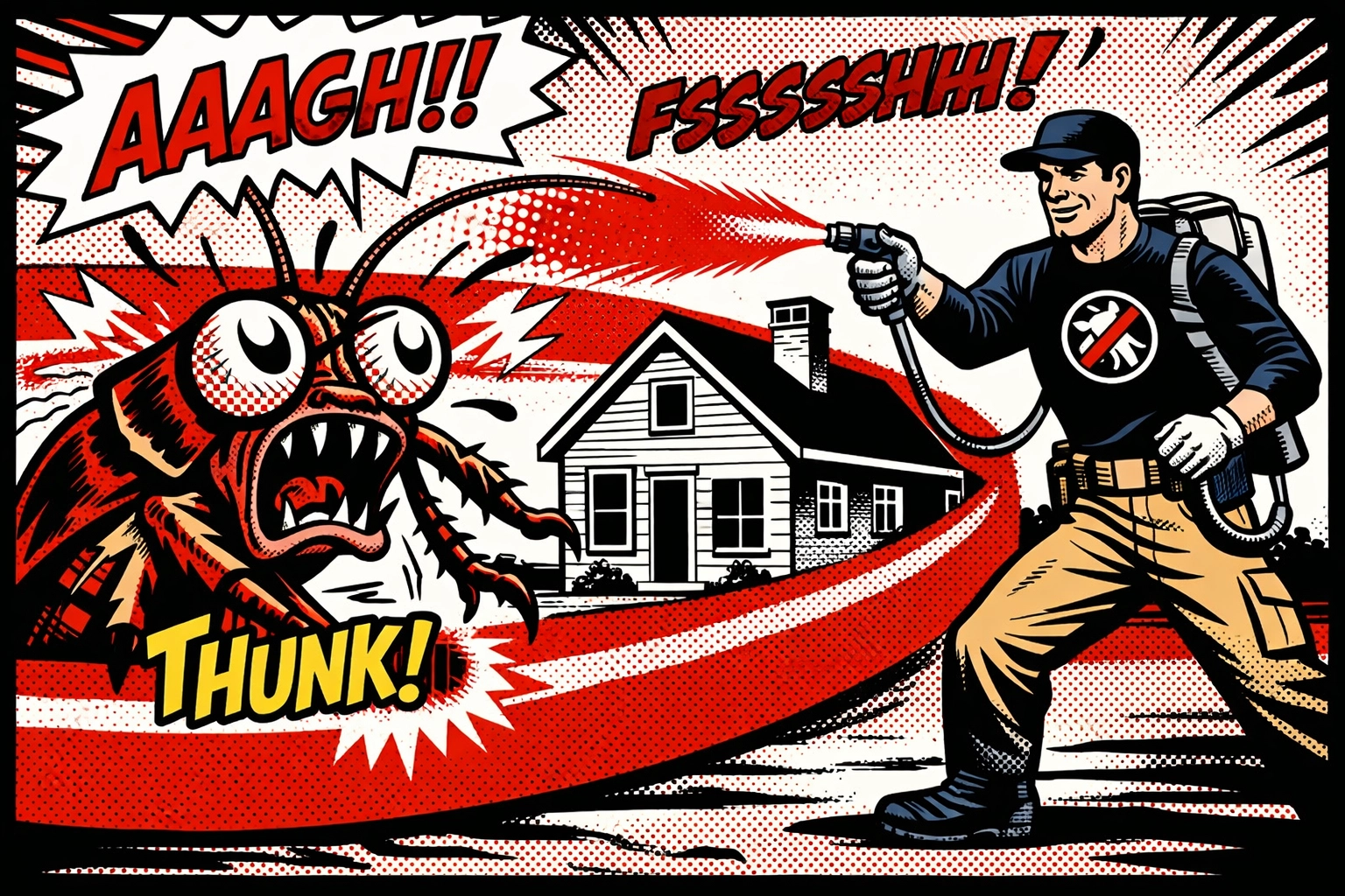 Pest X technician applying a 3x3 barrier defense for the best pest control in Birmingham AL.