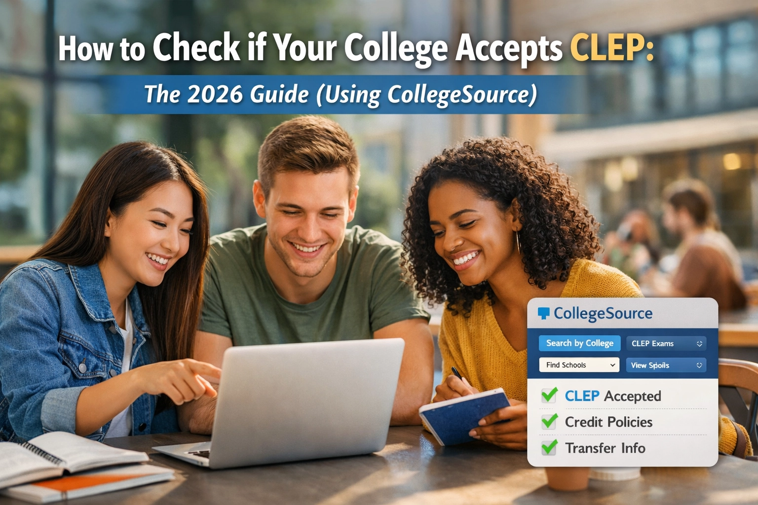 [HERO] How to Check if Your College Accepts CLEP: The 2026 Guide (Using CollegeSource) (1x1, center safe zone)