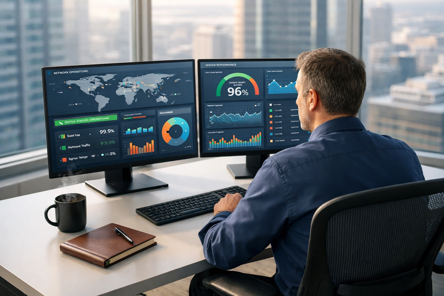 IT Director using ServiceNow ITOM dashboards to monitor operational excellence and platform health.