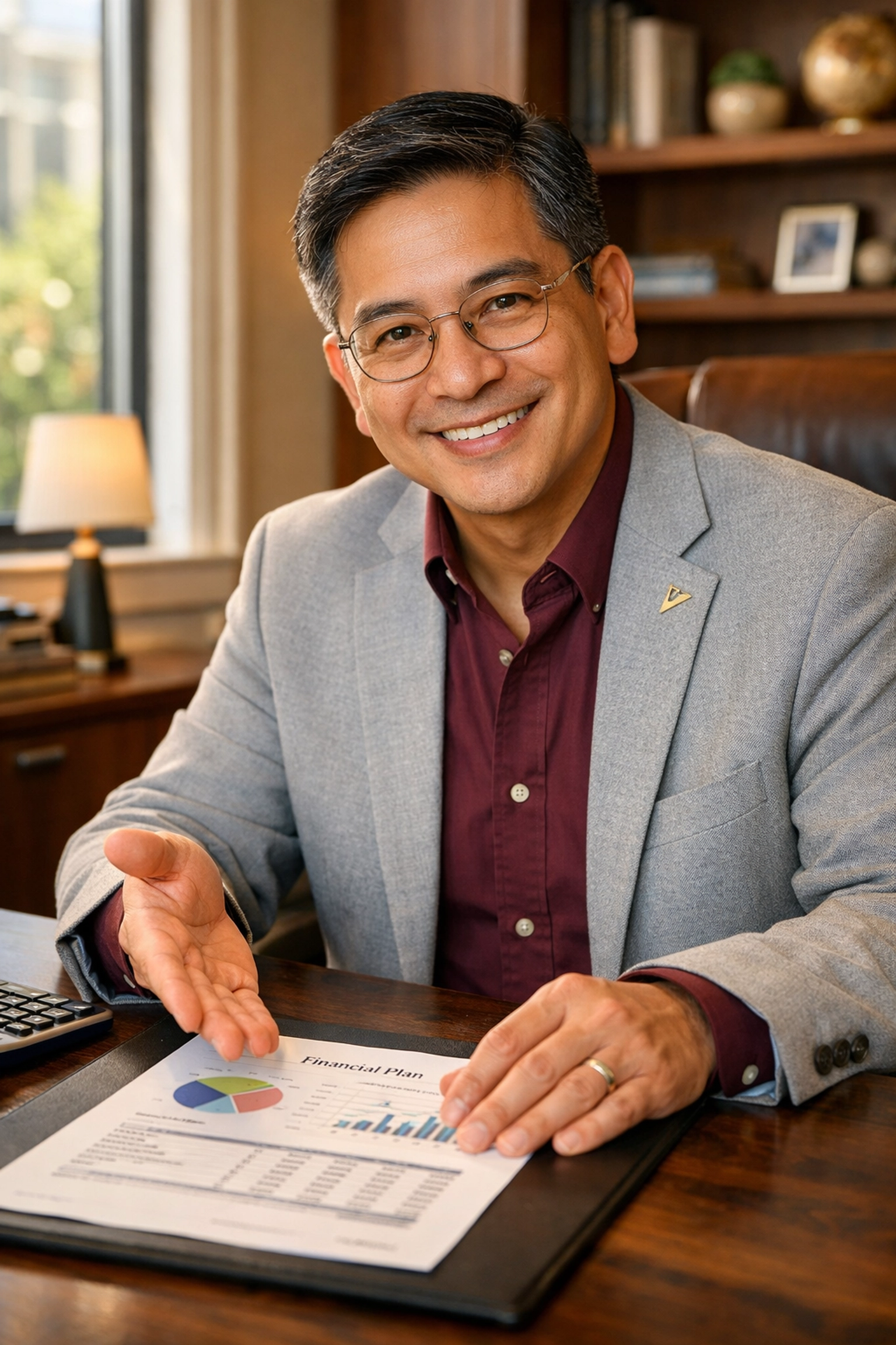 Patrick Anderson of UniFirst Financial discussing 2025 RMD retirement planning strategies in a professional office.