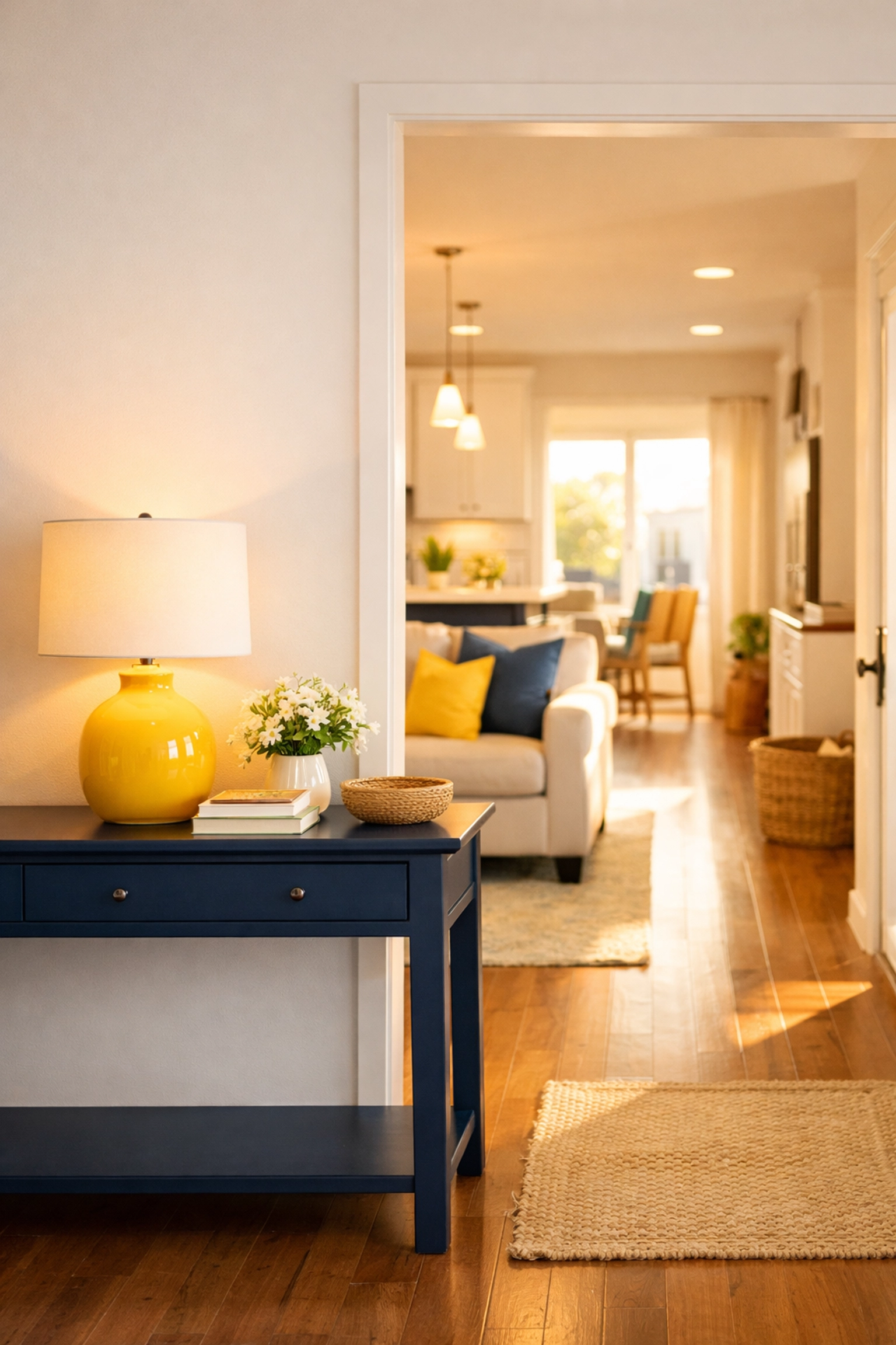 Inviting and clutter-free home entryway in Paxton showing the results of reliable weekly house cleaning.