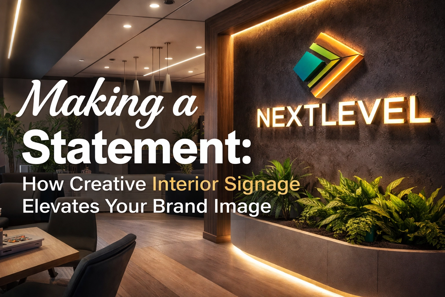 [HERO] Making a Statement: How Creative Interior Signage Elevates Your Brand Image