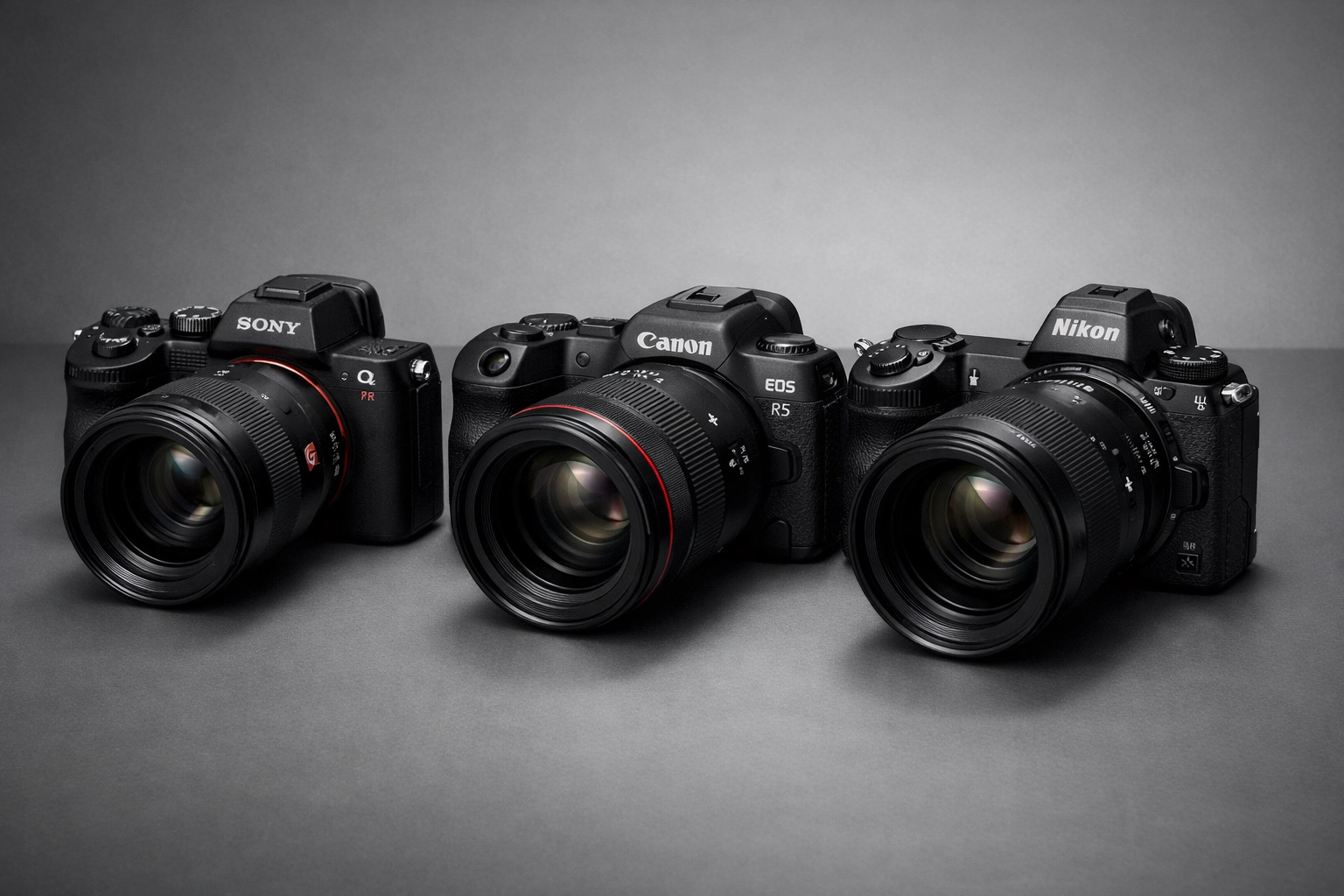 Comparison of three major camera systems, ideal for detailed camera gear reviews.