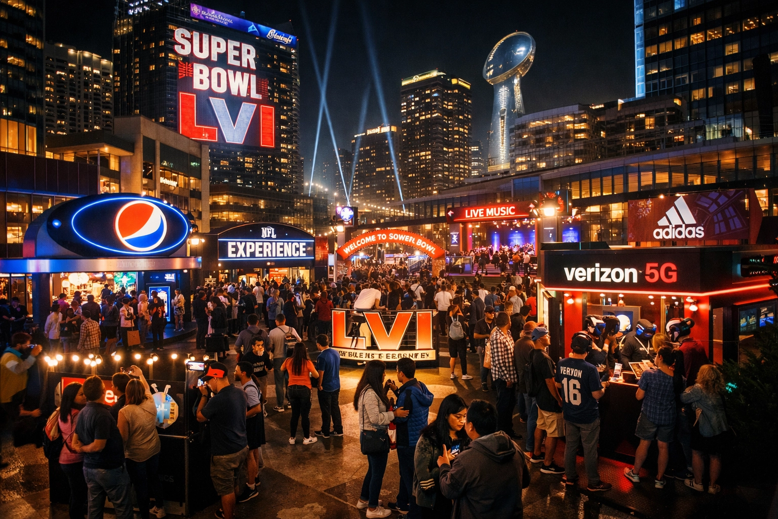 Super Bowl host city street activations with experiential brand marketing displays