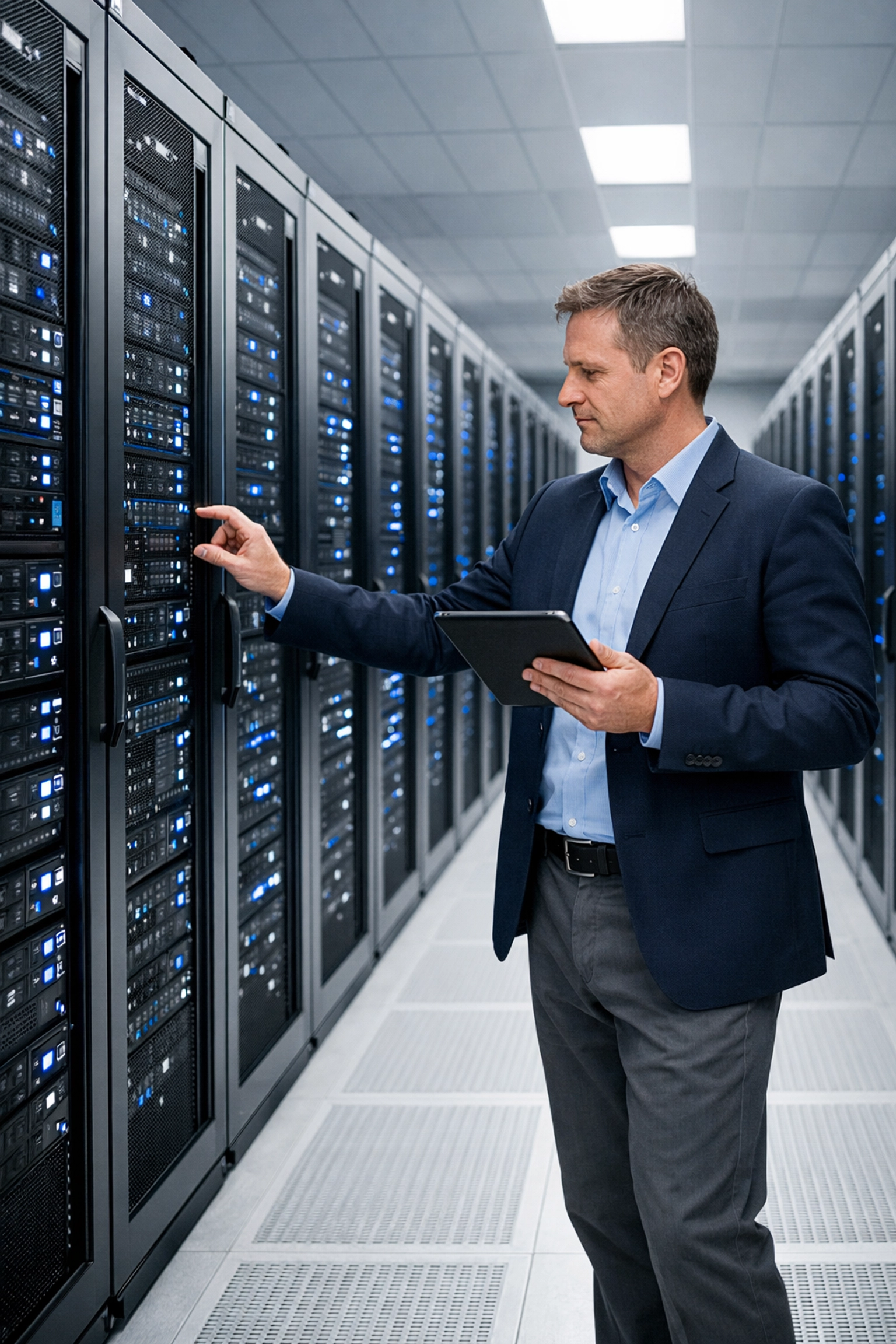 Professional managing ServiceNow ITOM and ITAM infrastructure within a modern enterprise data center.
