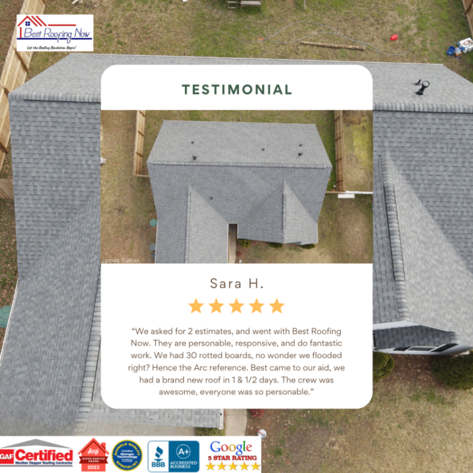 Completed Residential Roof Installation with Customer Testimonial