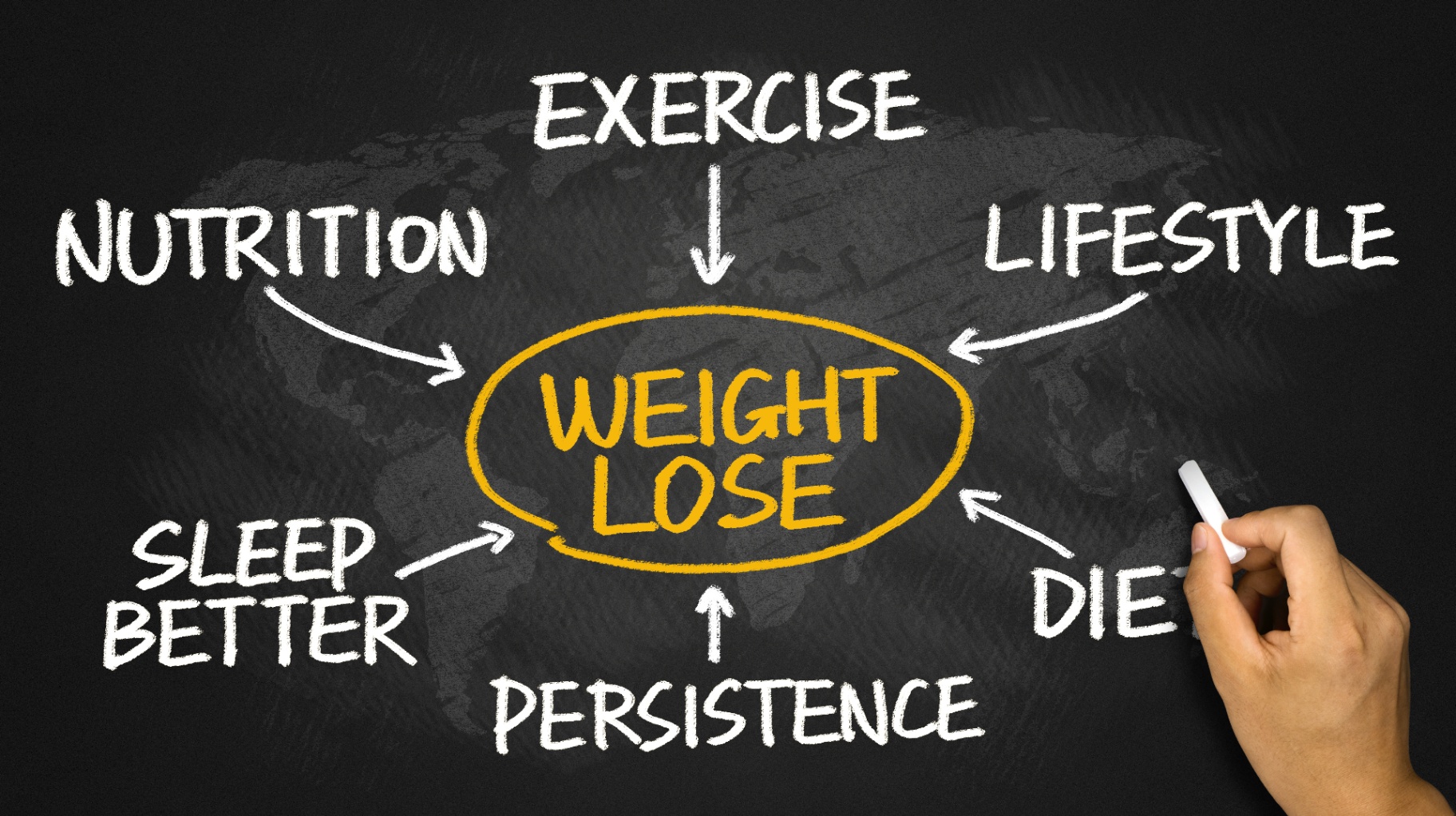 Chalkboard Weight Loss Components Diagram