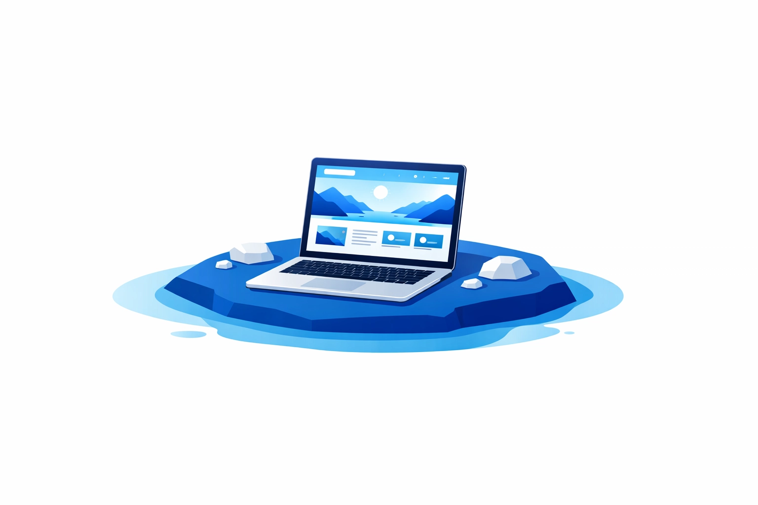 Website sitting alone without traffic or visitors symbolizing business isolation