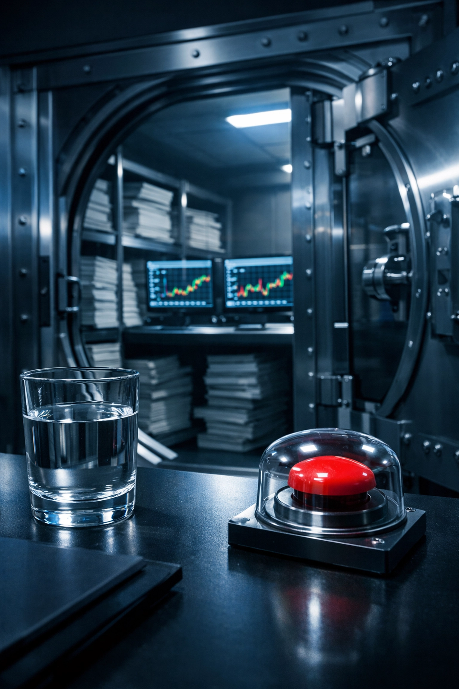 Secure vault with financial documents representing liquidity management and risk preparedness strategies