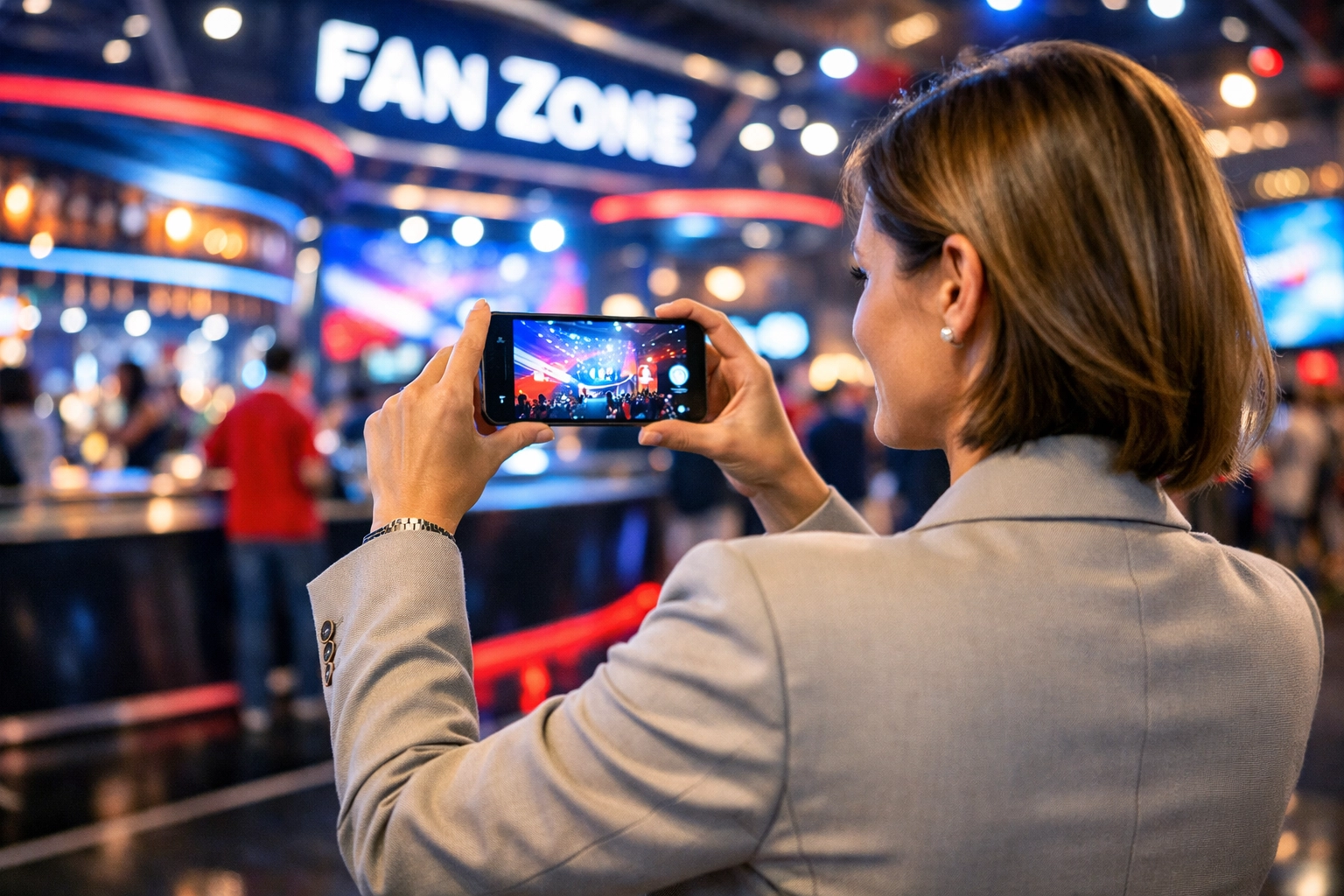 PRESS RELEASE: Boost Your Brand Visibility Instantly with These 5 Super Bowl Blitz Tips Professional brand ambassador capturing real-time digital engagement at a luxury Super Bowl fan event.