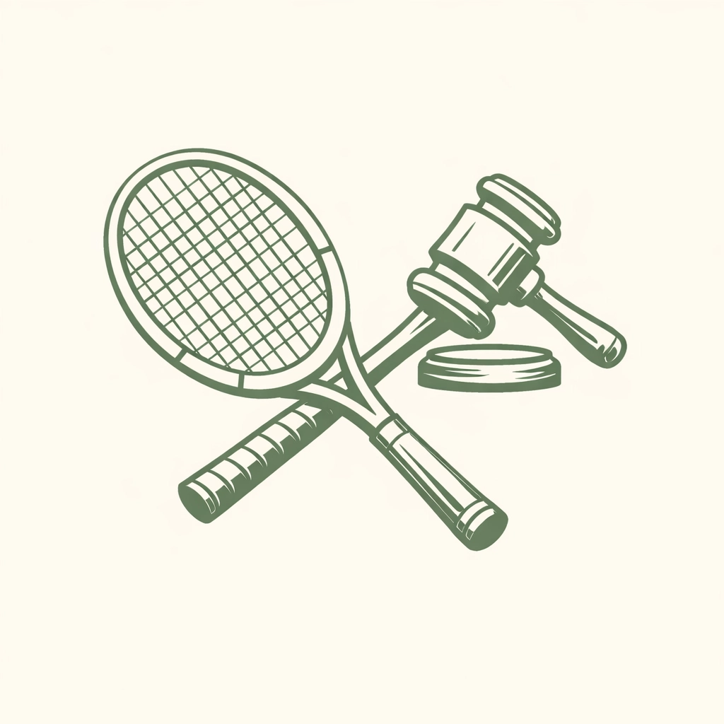 Tennis racket and gavel symbolizing Renée Richards' legal battle for transgender sports rights