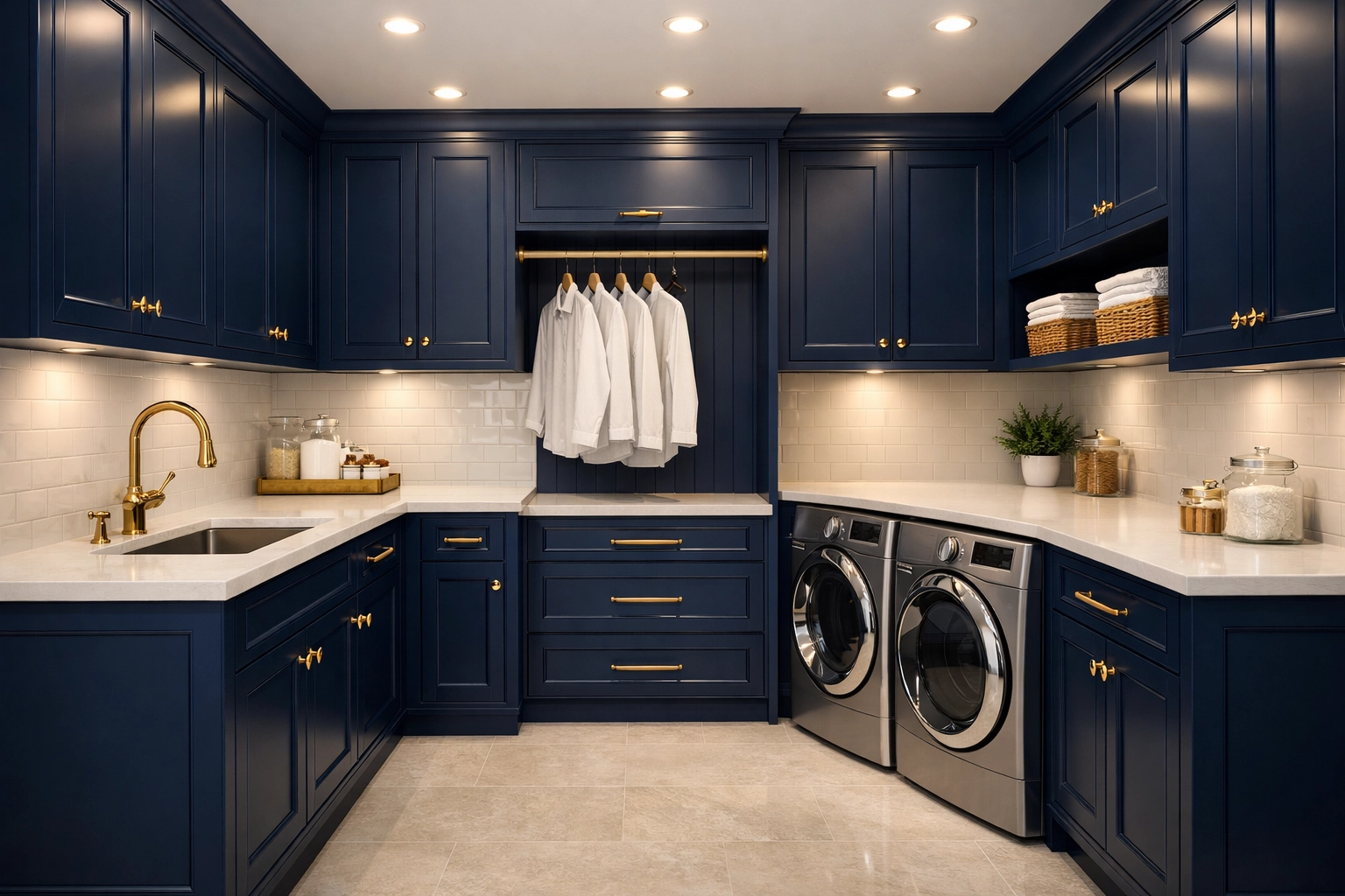 Immaculate laundry room in a Wellesley home highlighting the quality of professional move-out cleaning services.