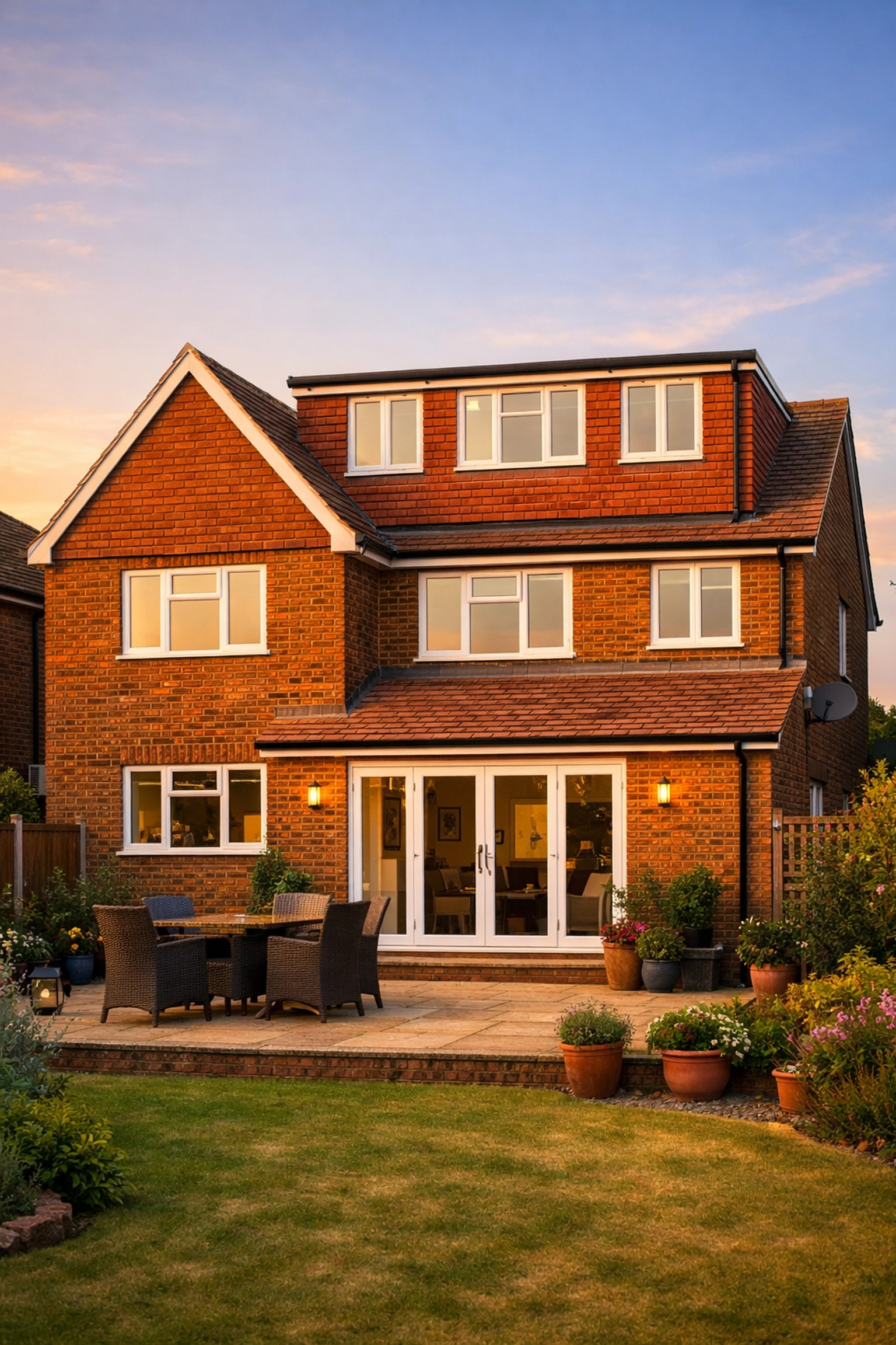 Exterior of a hip-to-gable and rear dormer loft conversion on a semi-detached house in Poole.
