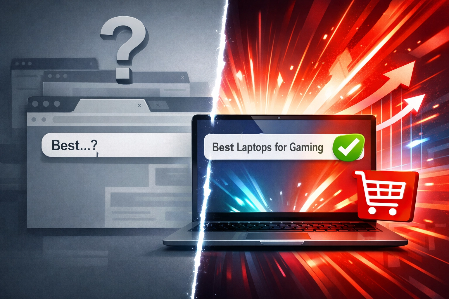 Long-tail keyword searches showing higher conversion rates compared to vague broad search queries