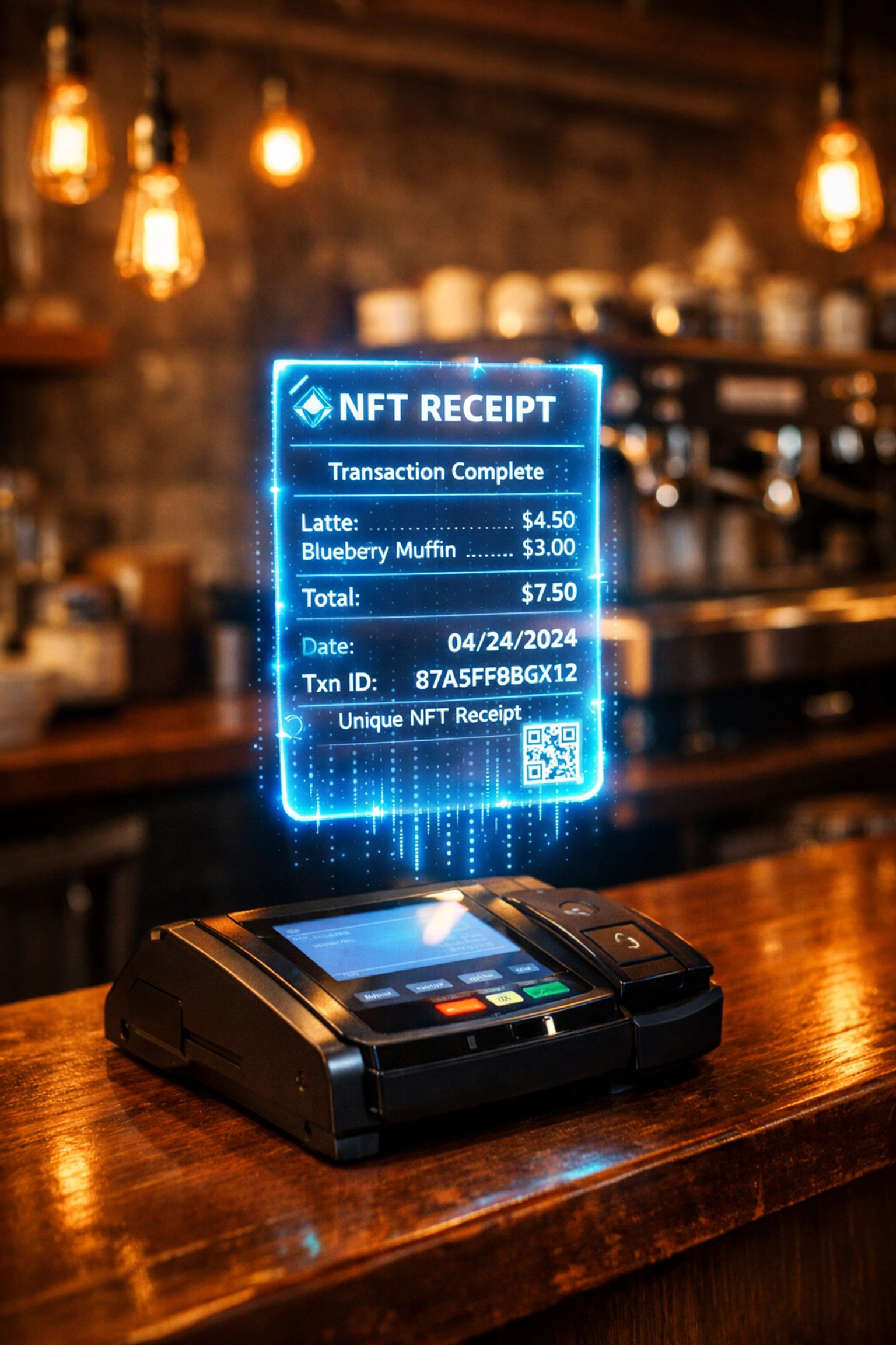 NFT receipt technology at crypto POS system for automated accounting and tax reporting