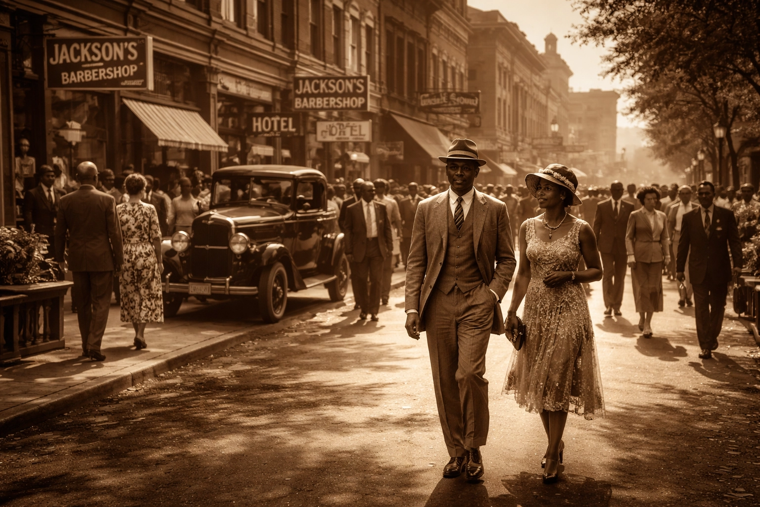 From Kemet to Black Wall Streets: The Untold History of Black Wealth They Never Taught You Prosperous 1920s Black Wall Street business district thriving with Black entrepreneurs and shoppers