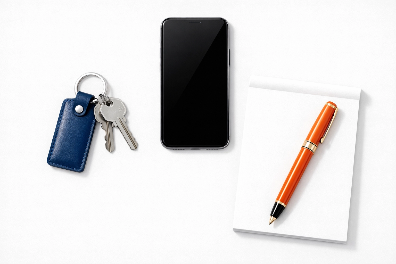 Property management door keys and clean desk setup for professional business valuation.