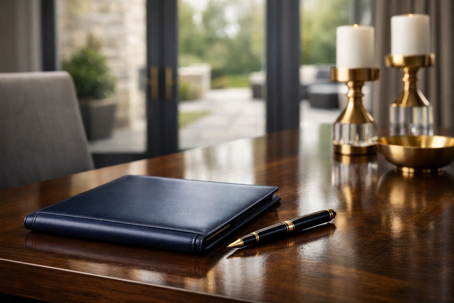 Luxury dining area in an Oak Ridges Richmond Hill detached home staged for a professional real estate meeting.