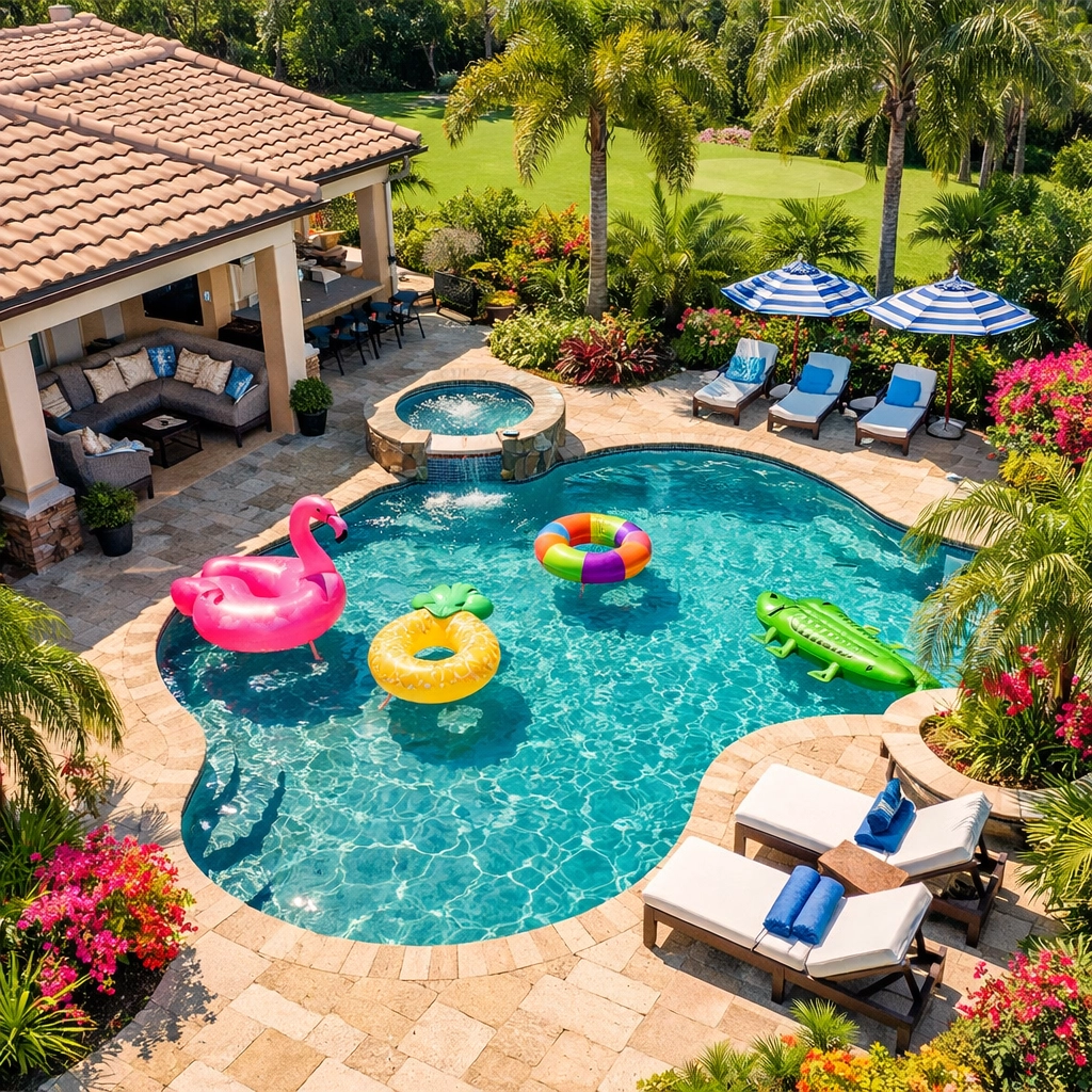 Private pool at Orlando vacation home near Disney World