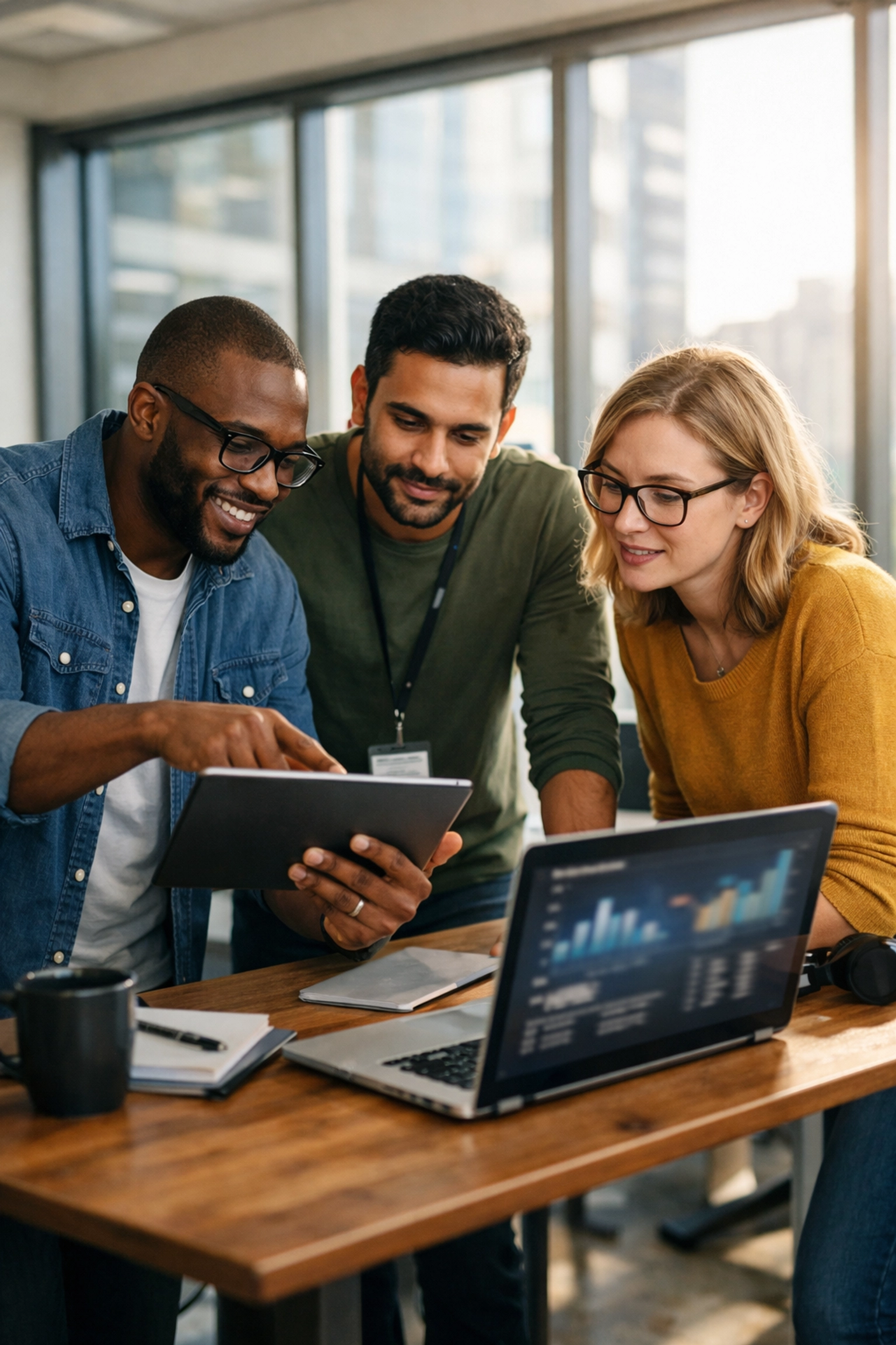 ServiceNow implementation partner team collaborating on ITOM infrastructure mapping in a modern office.