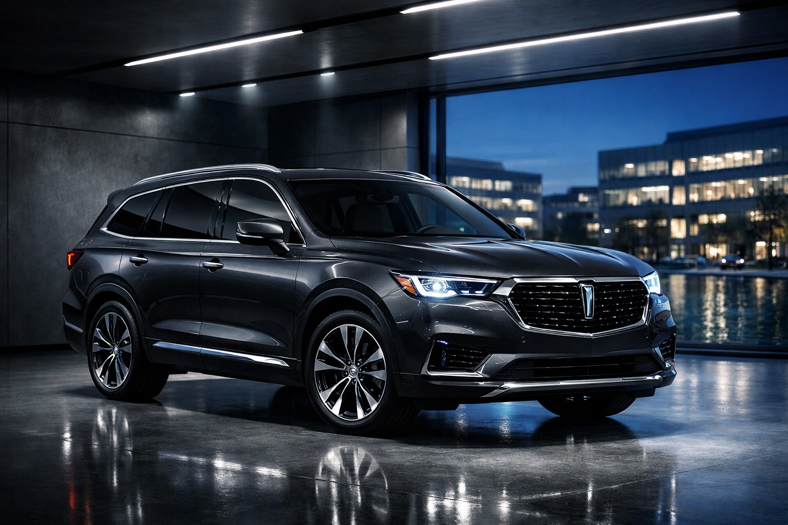 New business SUV in a modern garage qualifying for Section 179 tax deductions for freelancers.