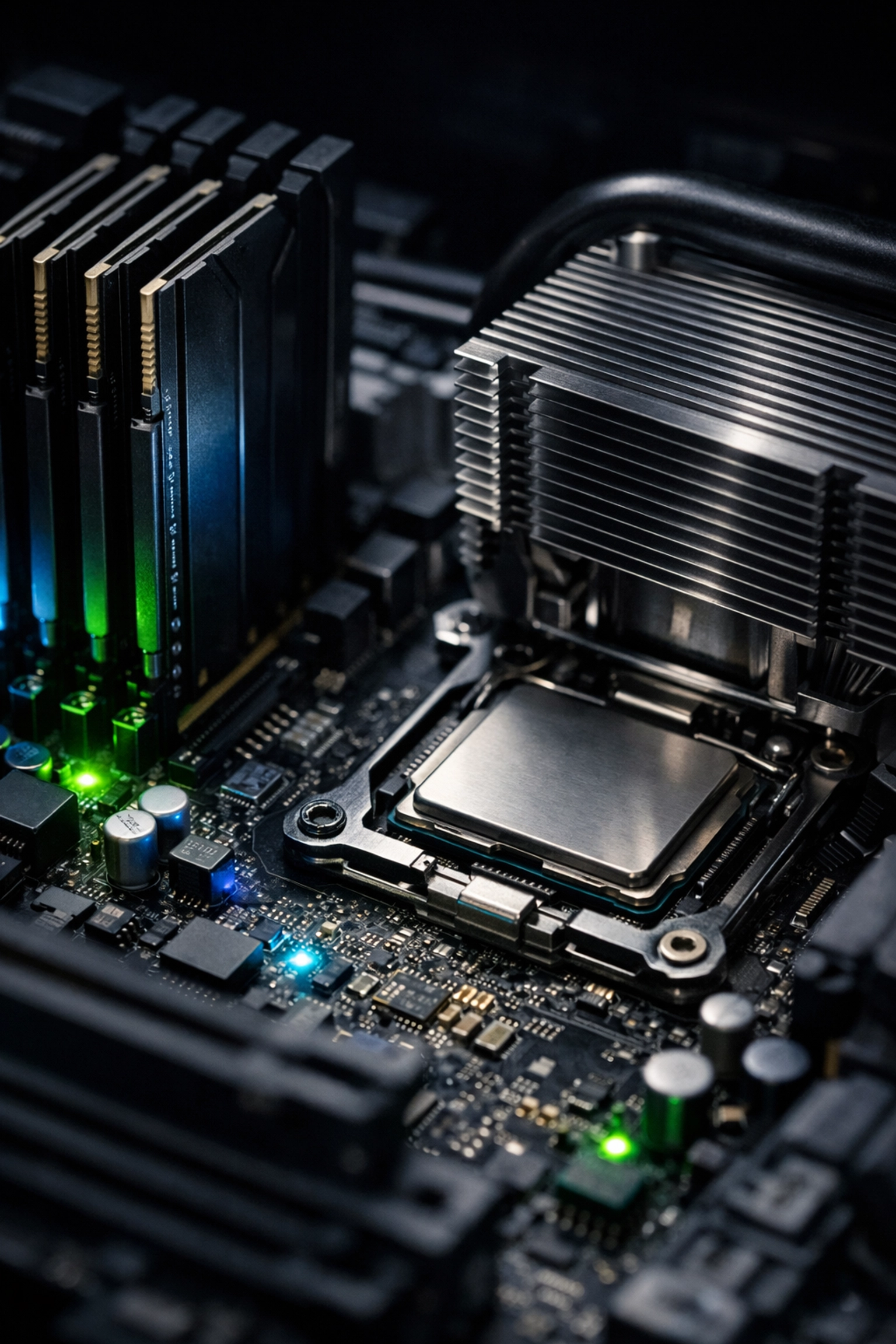 Computer RAM and processor components showing internal hardware that affects PC speed