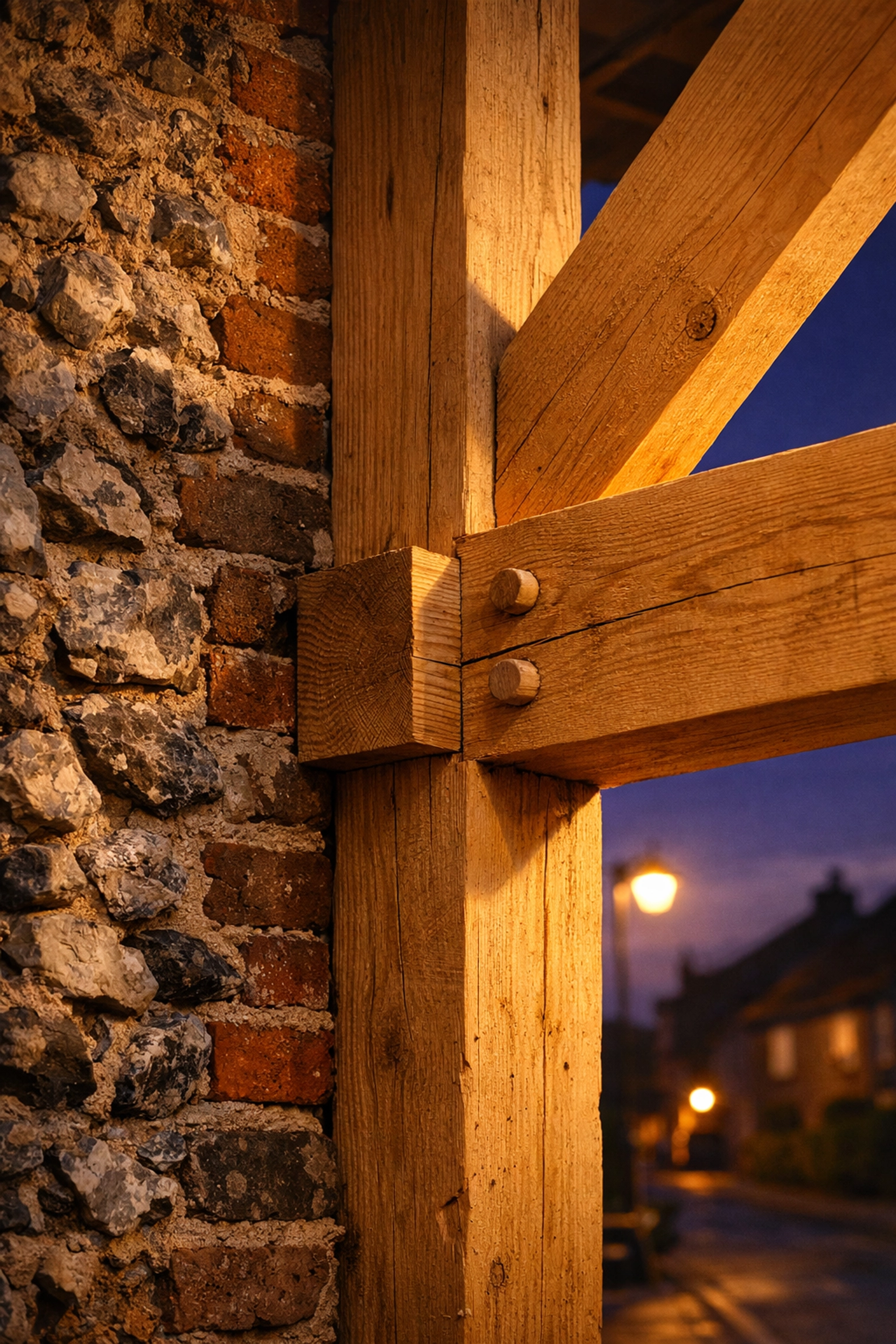 Structural timber frame and brickwork for a bungalow transformation in West Sussex.