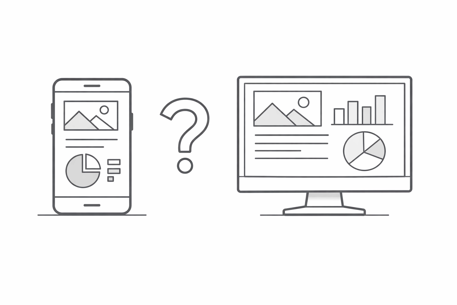 Field service software interface comparison across mobile and desktop devices