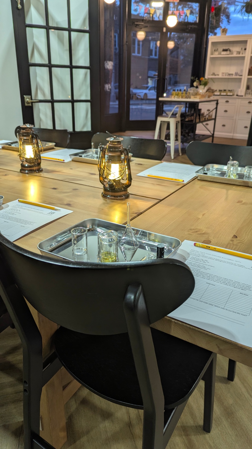 Workshop Table Setup at Hyssop Beauty Apothecary