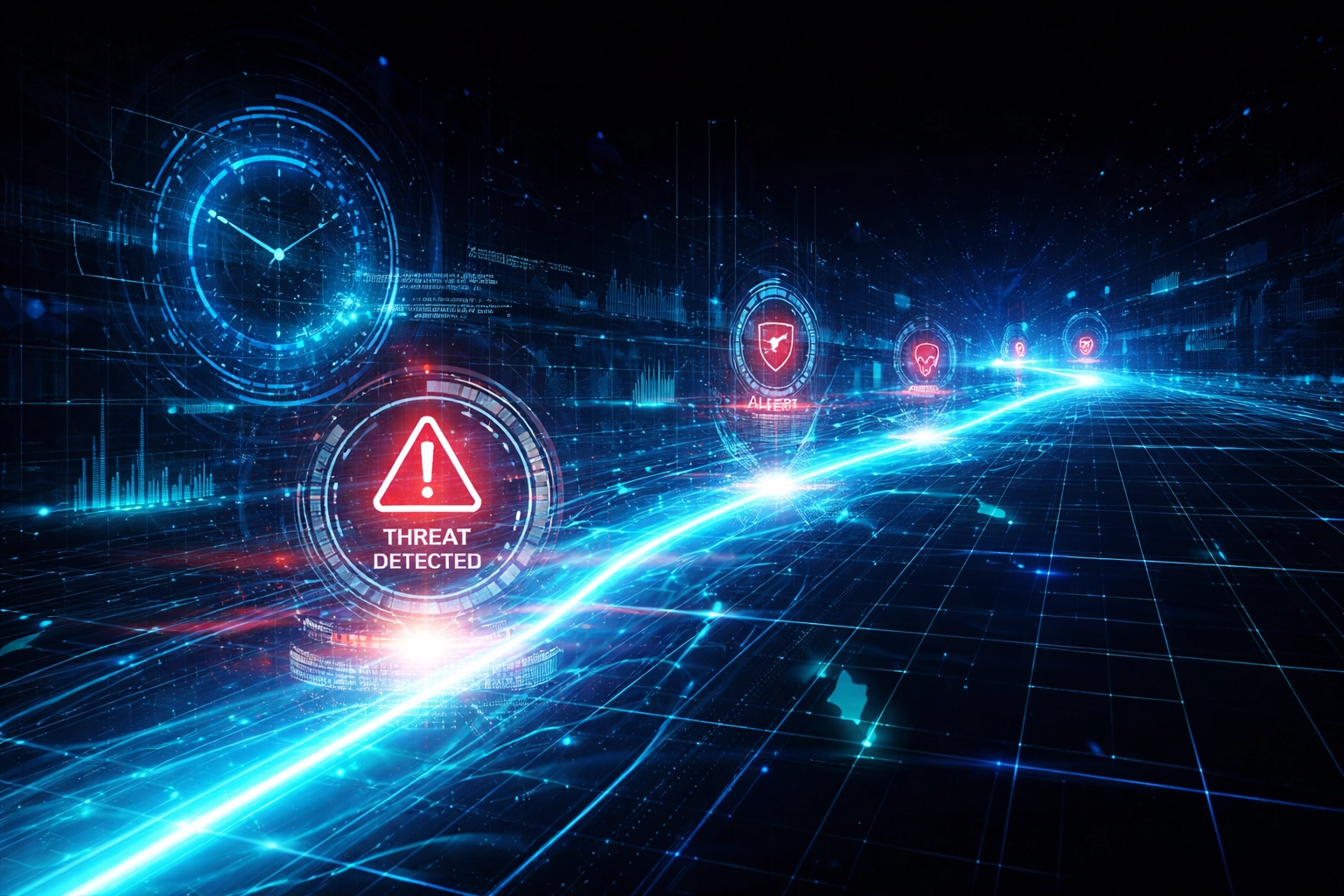 Continuous cybersecurity risk assessment depicted with real-time threat monitoring and adaptive security measures