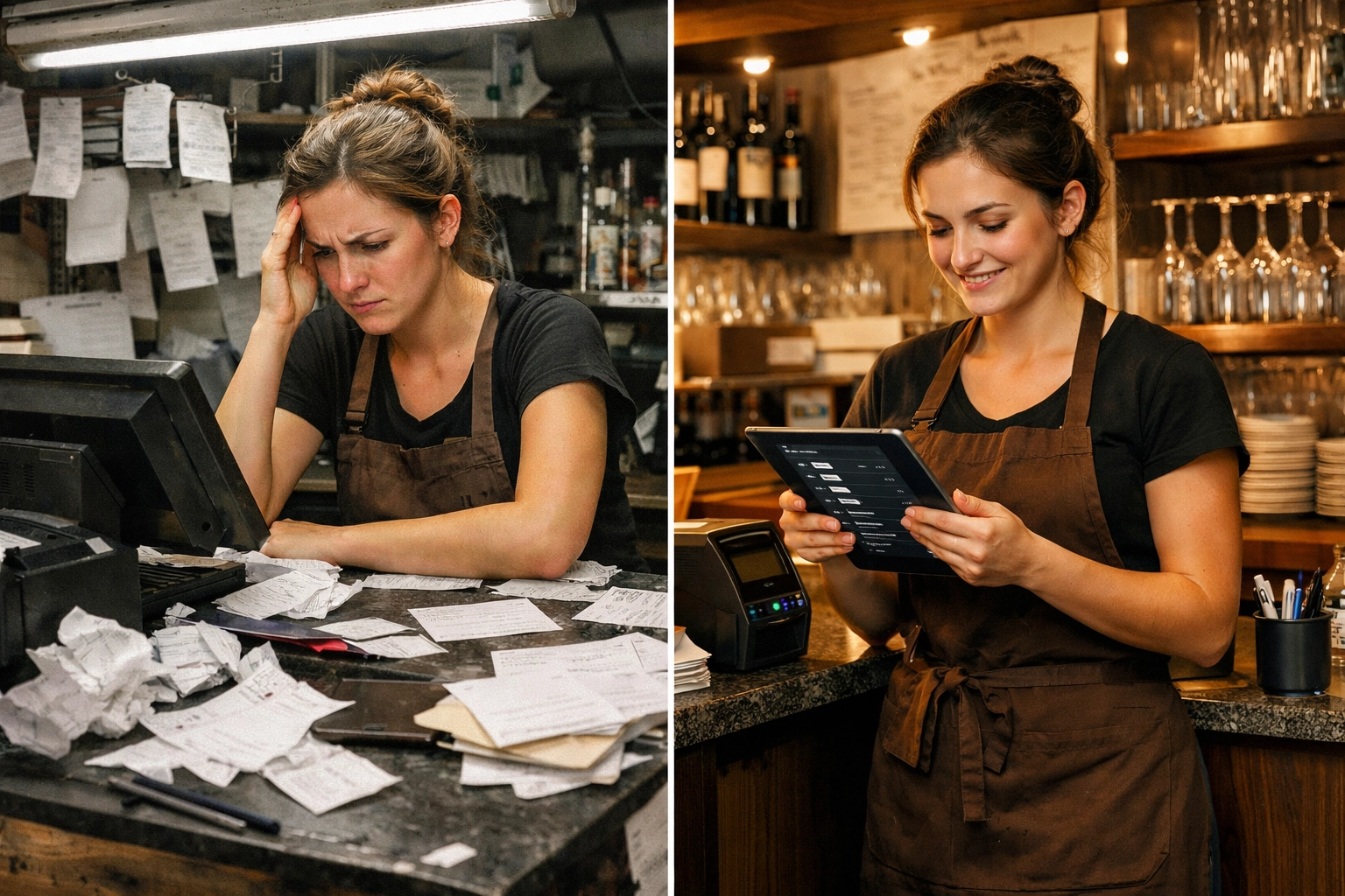 Before and after restaurant operations showing impact of standardized SOP implementation