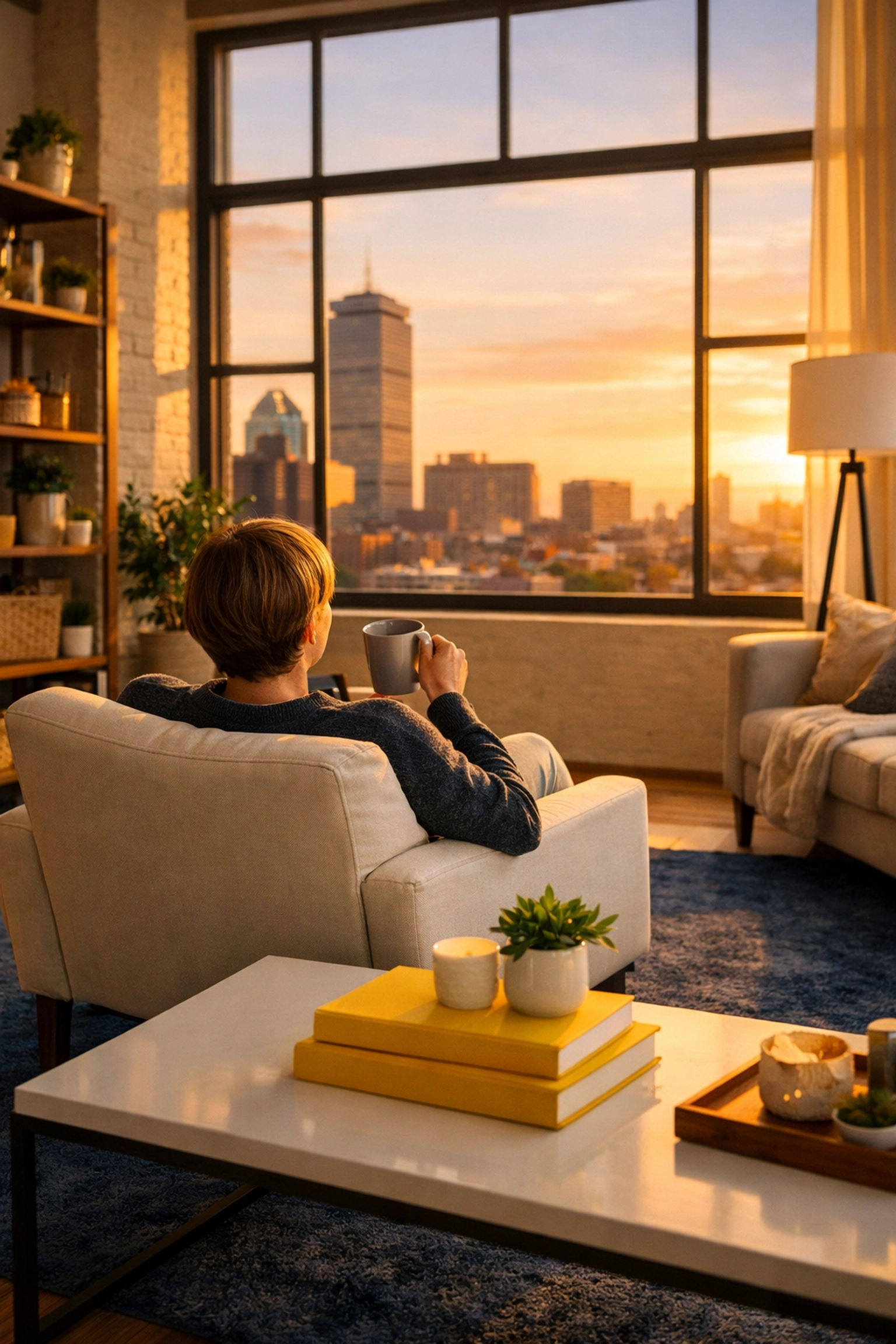 Happy resident enjoying a stress-free, immaculate home after professional Apartment Cleaning Boston.