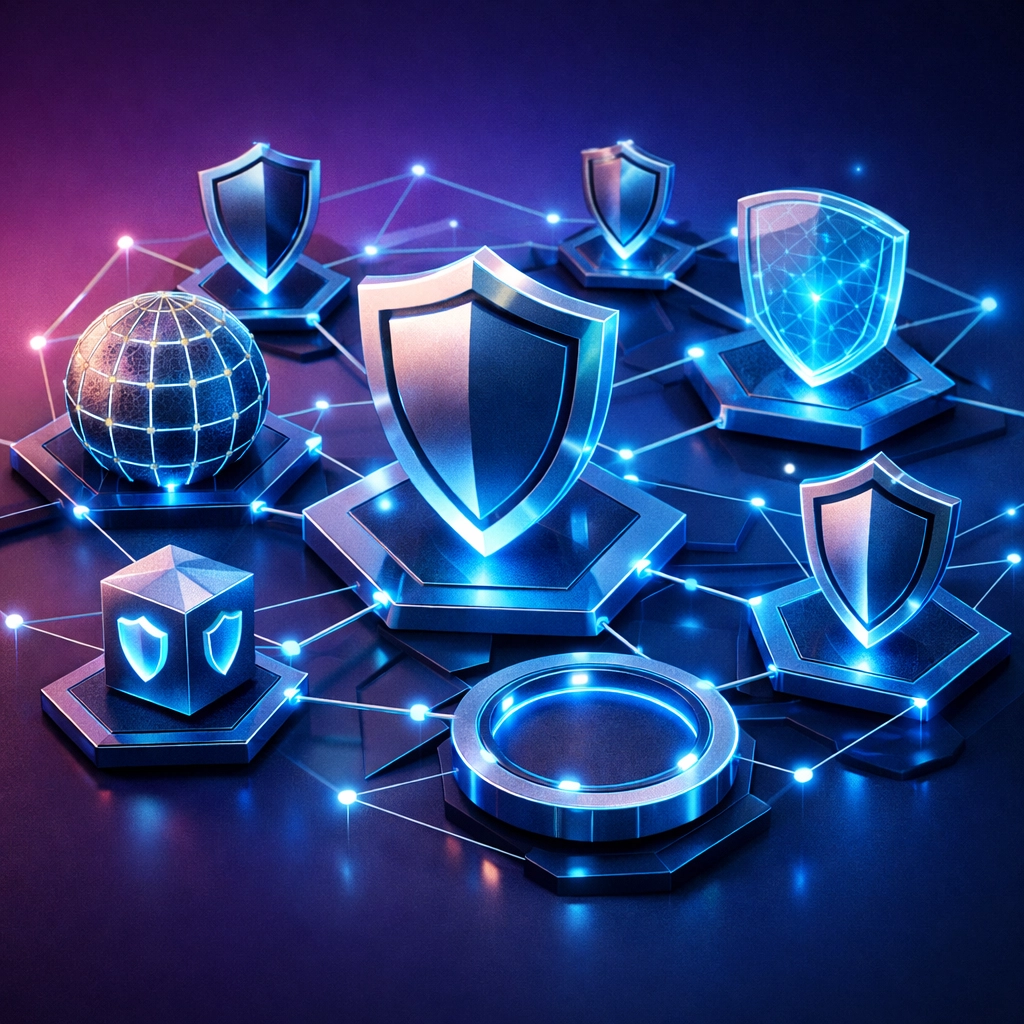 Protective investment strategy visualization showing hedge fund risk management and portfolio defense