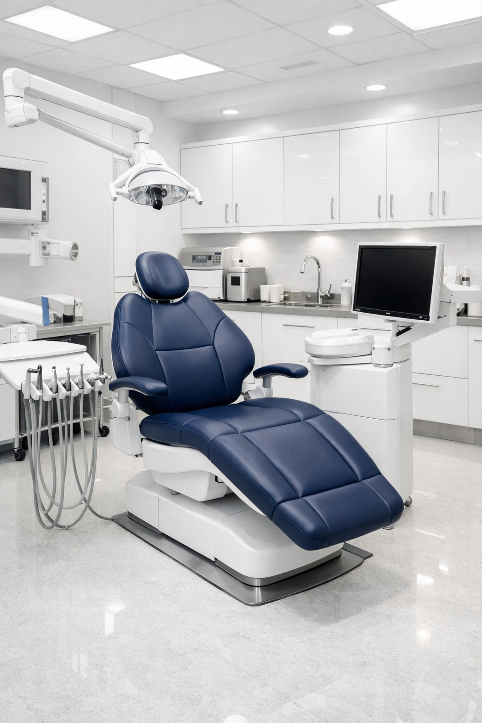 Sterile and sanitized modern dental suite in Bellingham, MA, after professional medical office cleaning.