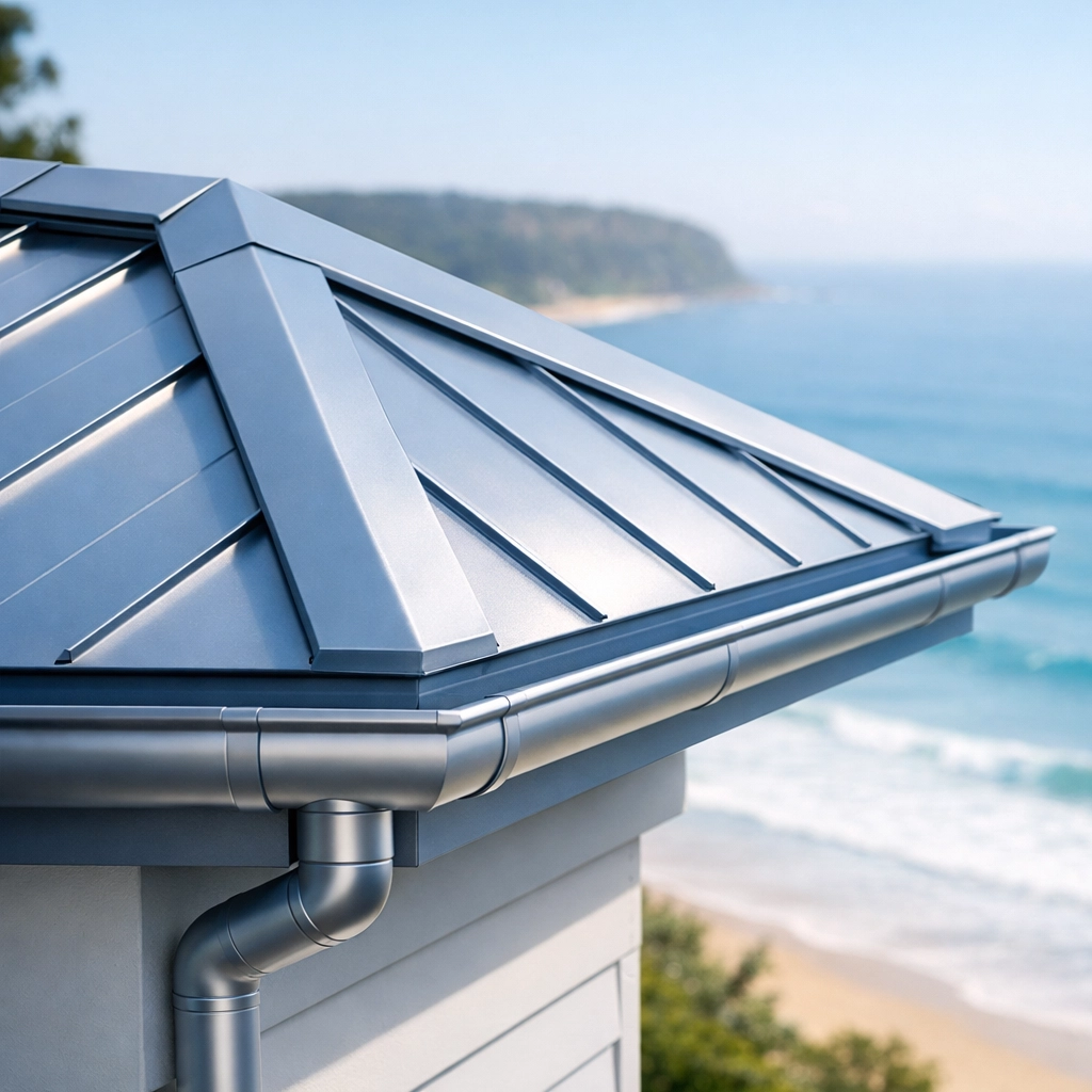 Durable metal roofing and guttering designed for the coastal environment in the Northern Beaches.