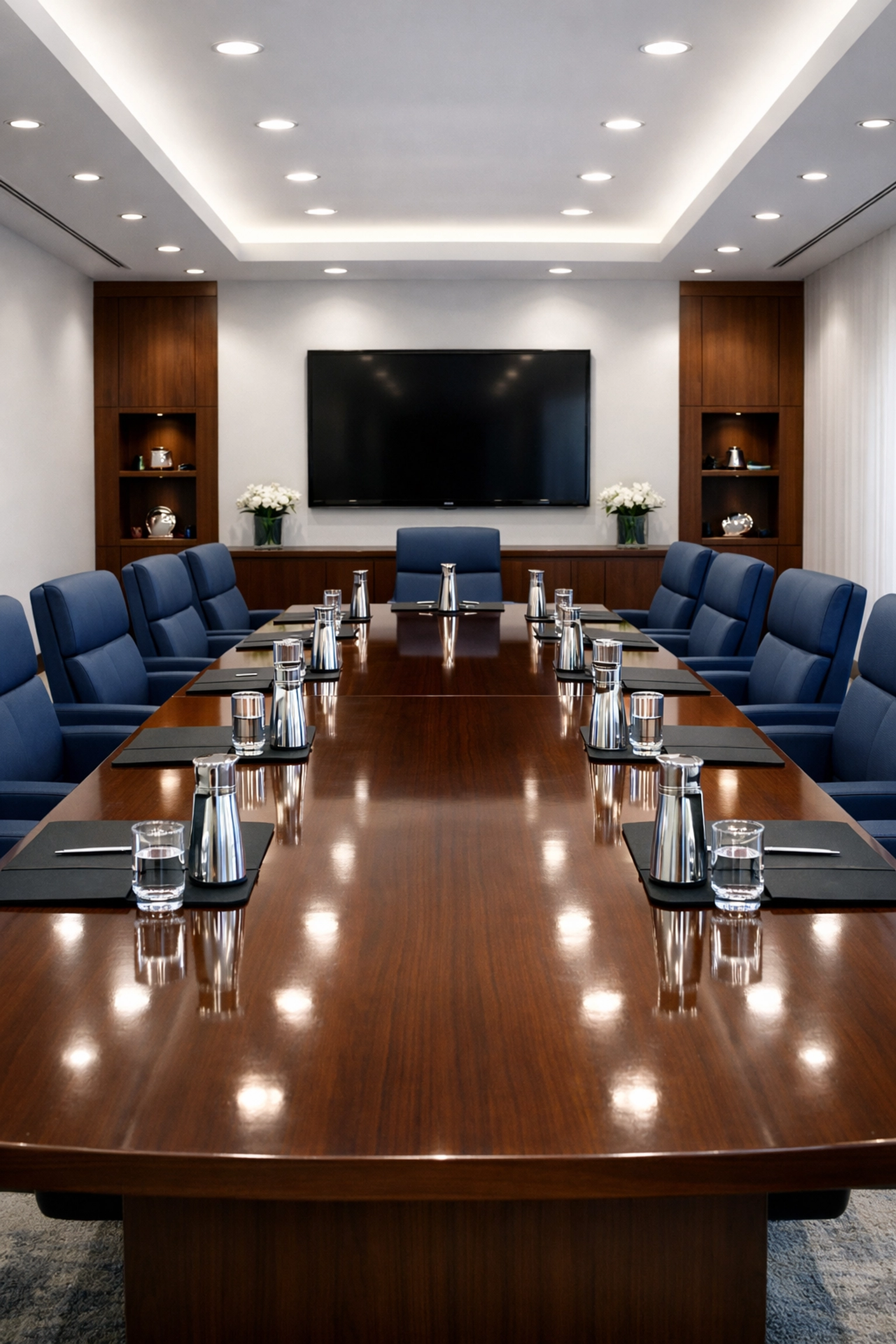 Luxury executive boardroom in Franklin perfectly organized by a professional office cleaning Franklin service.