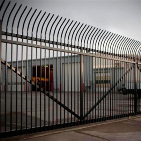 High-security metal palisade gate