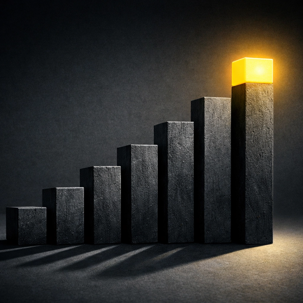 Rising graph pillars representing real estate brand equity and long-term success in Bunbury.