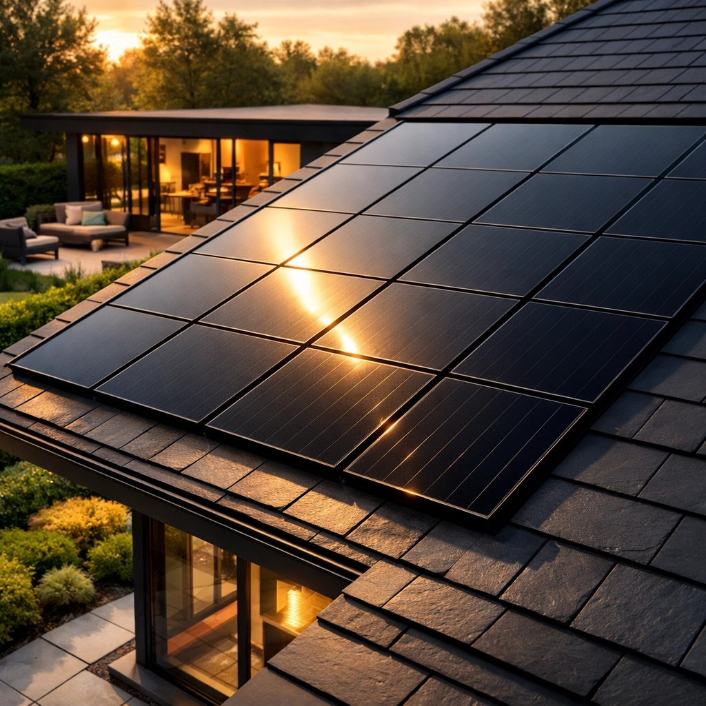 Modern residential solar panels on a sleek home roof illustrating the financial advantages of solar power.
