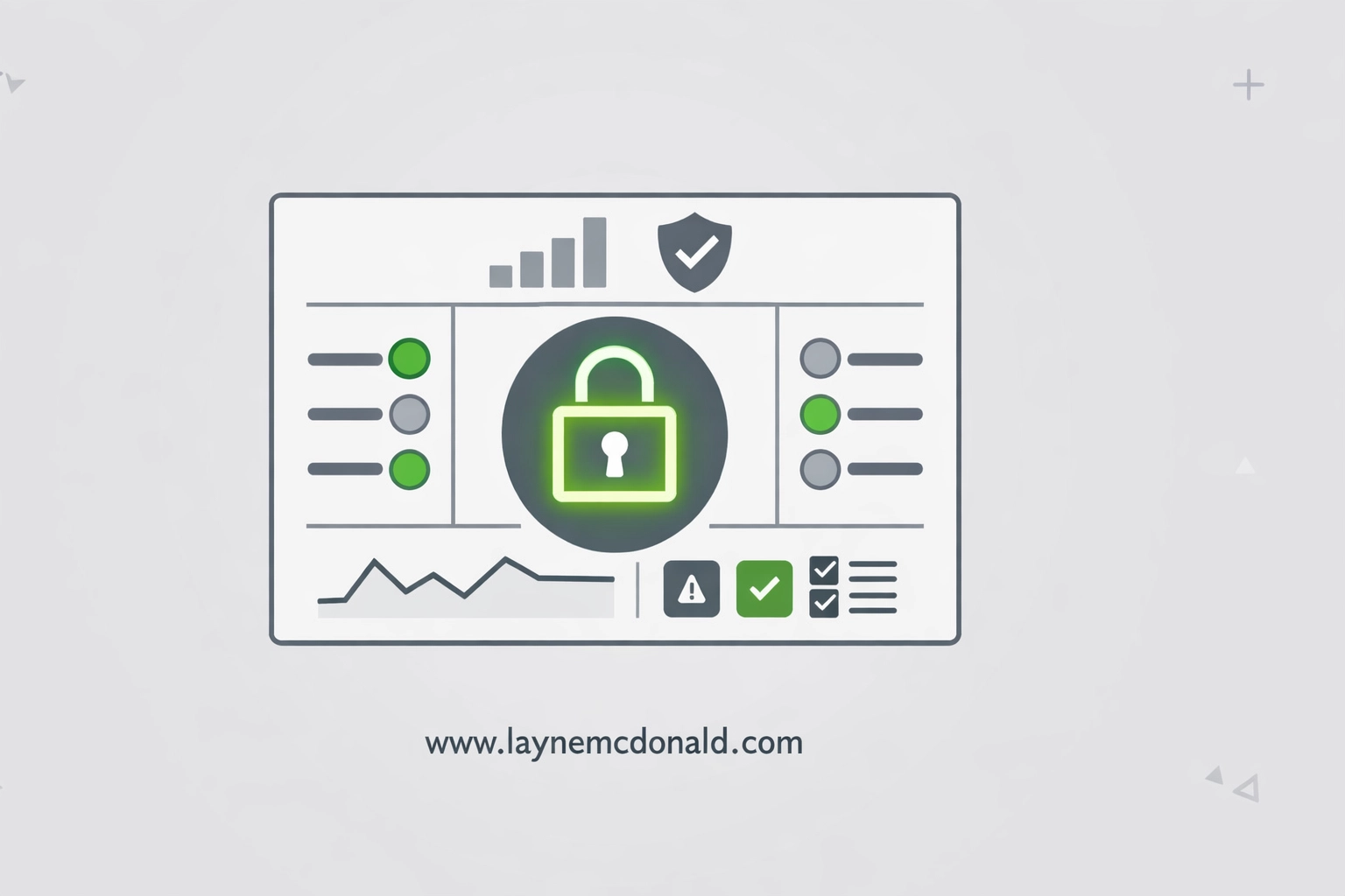 A minimalist digital safety dashboard with a padlock icon representing secure online boundaries.