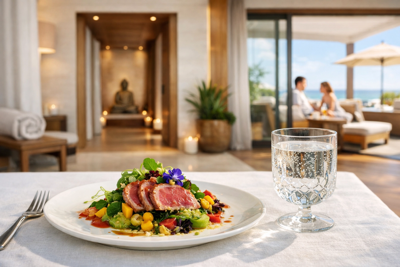 Various hotel revenue streams including dining and spa services illustrating TRevPAR and GOPPAR concepts.