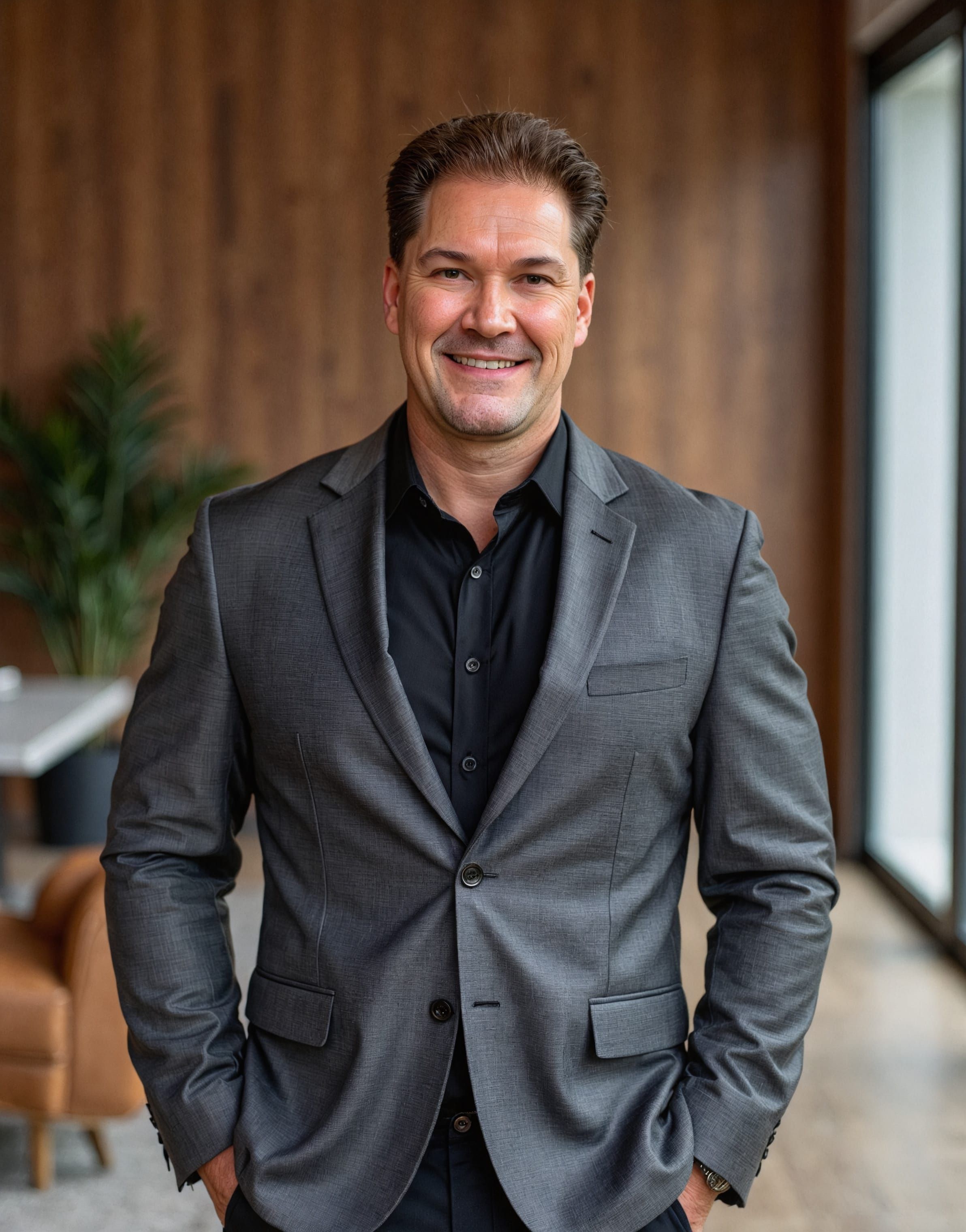 Brian Ramsey in grey suit in a professional office setting.