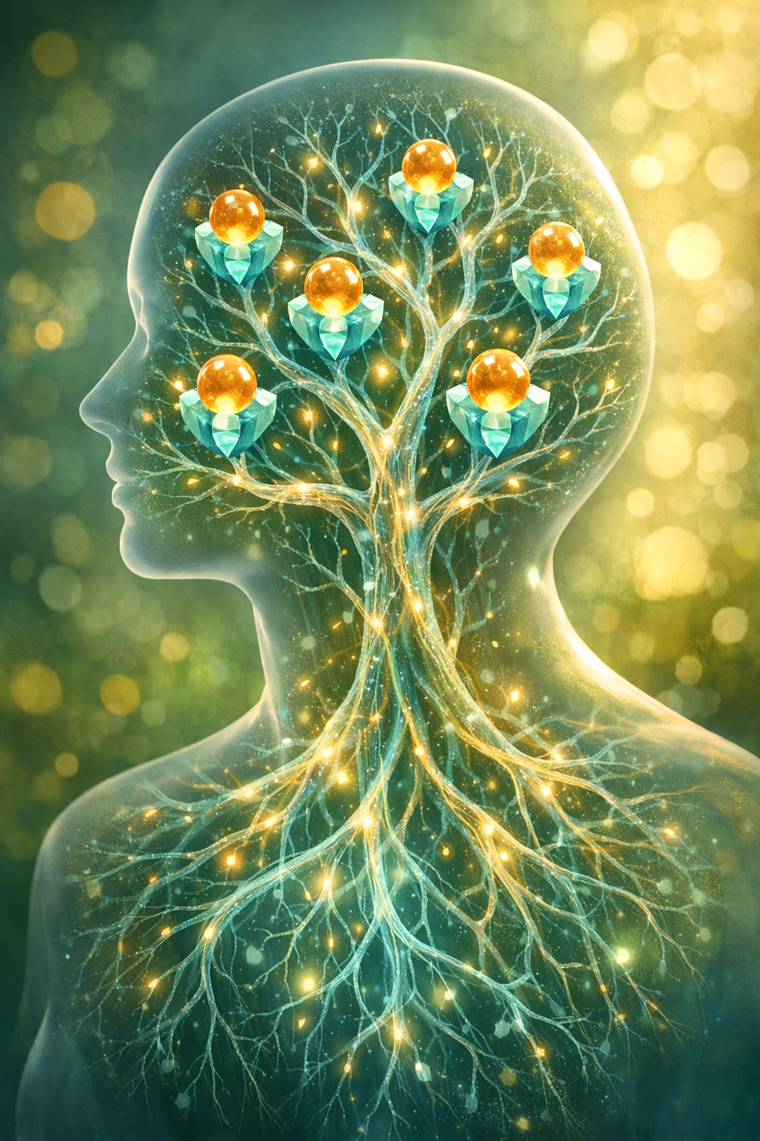 Glowing neural tree illustrating the endocannabinoid system's role in trauma recovery and nervous system balance.