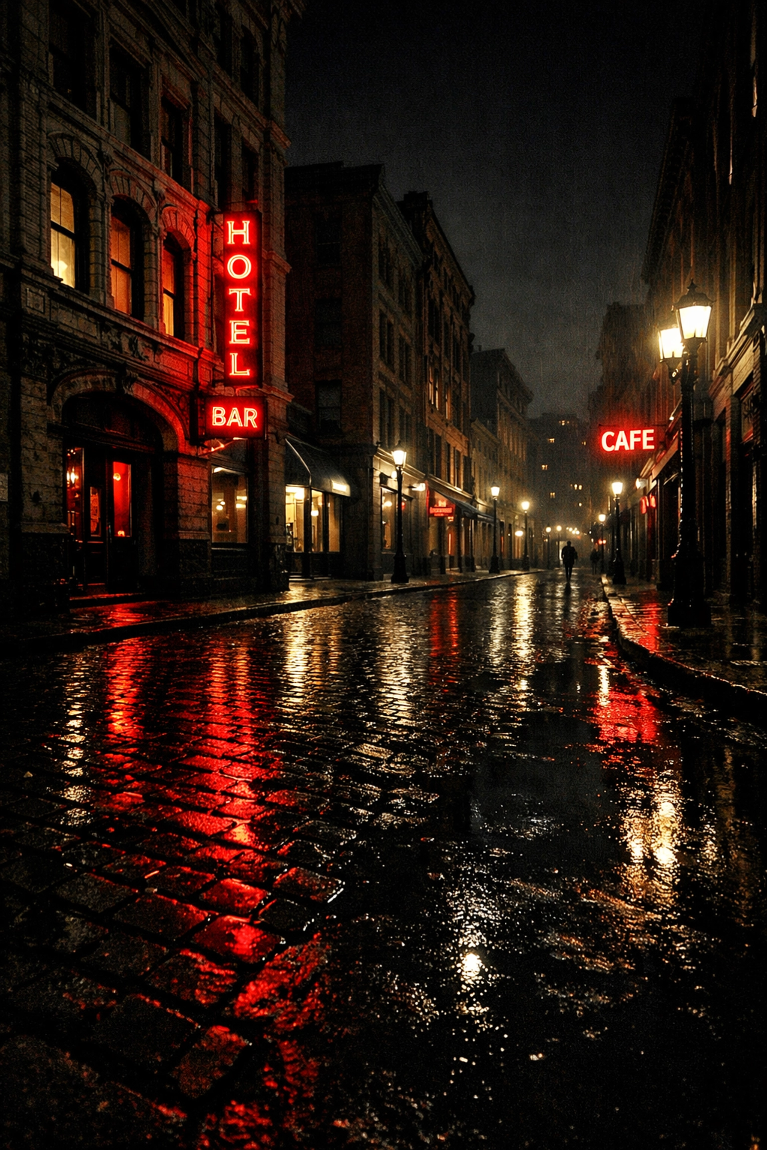 Historic Exchange District buildings at night in downtown Winnipeg