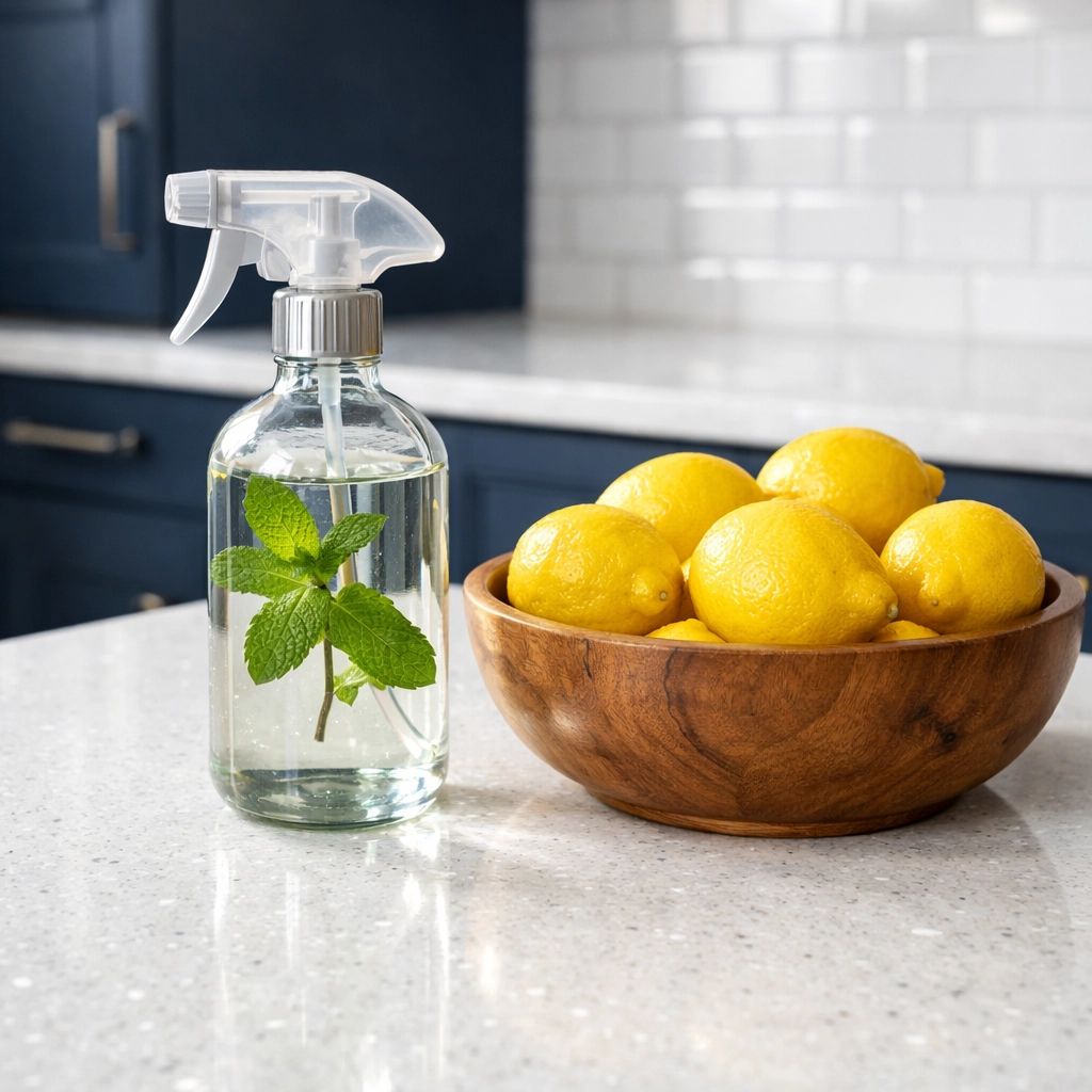 Eco-friendly house cleaning in Leominster MA with sparkling clean kitchen surfaces.