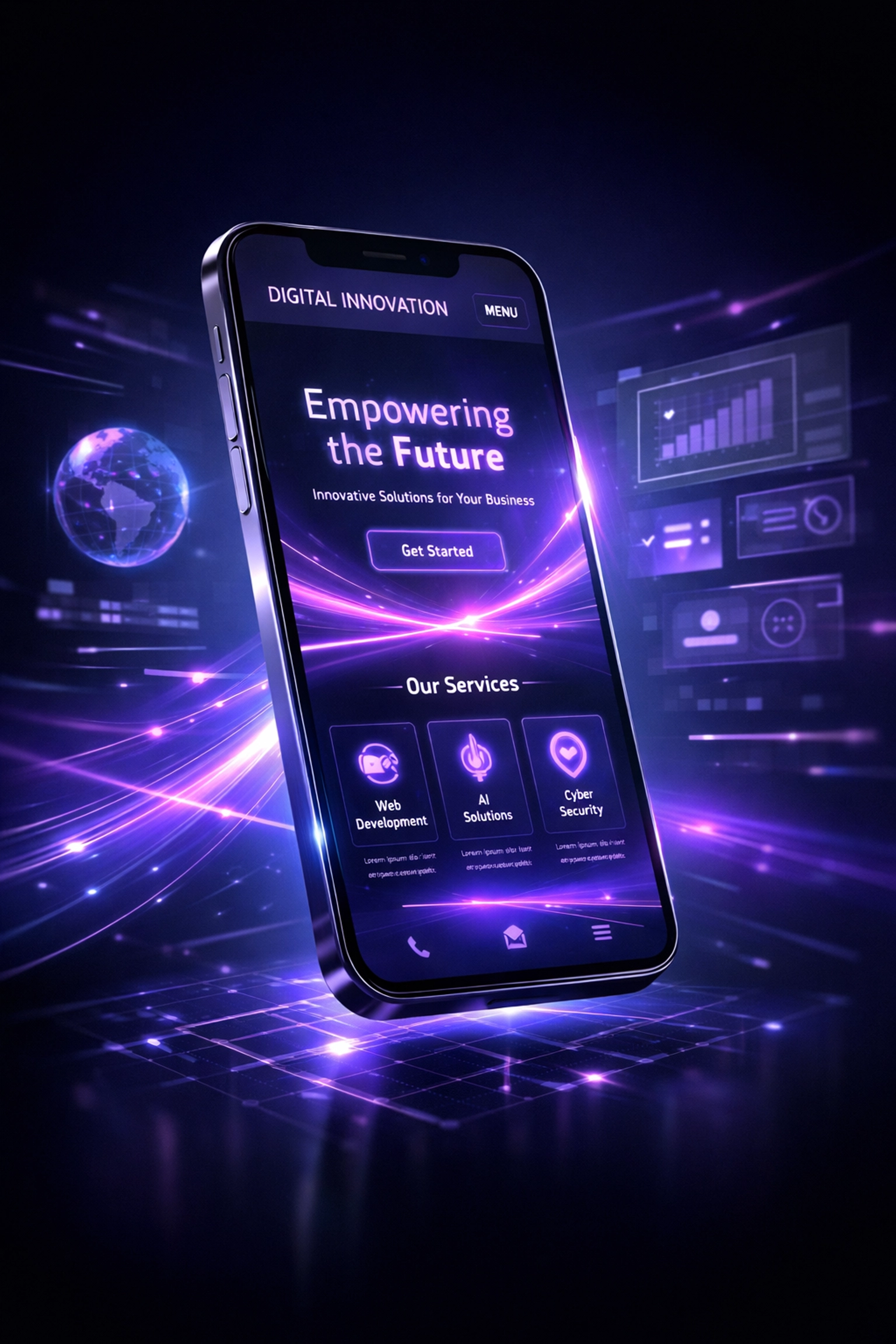 Modern mobile-friendly website design displayed on smartphone for small business lead generation