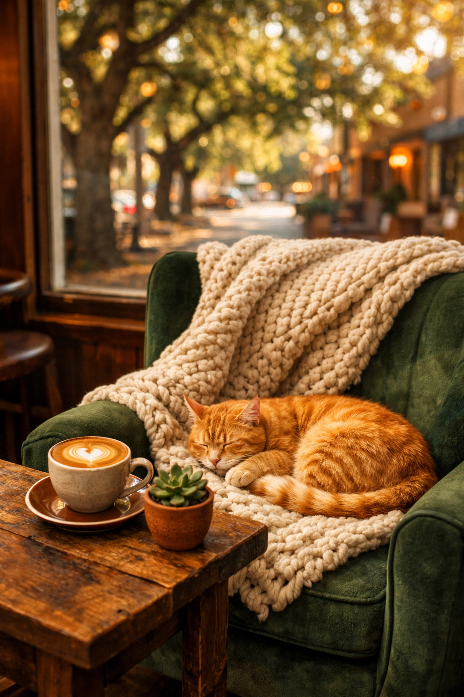 Cozy neighborhood coffee shop in Lee's Summit with a cat, perfect for discussing home offers.