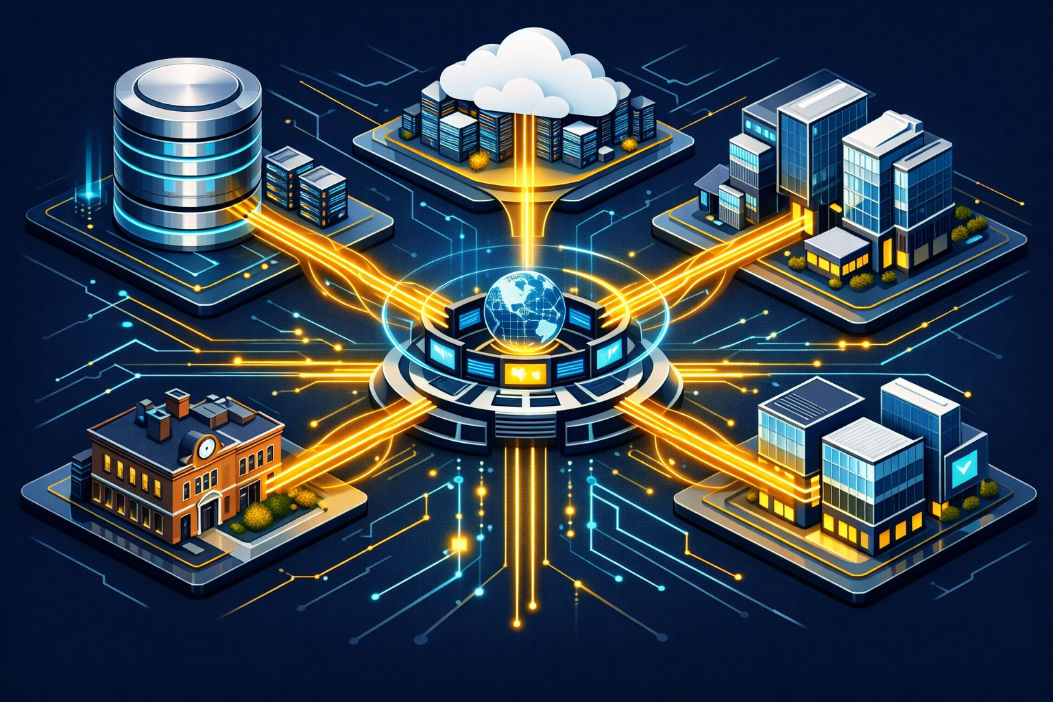 Business process automation connecting legacy systems and modern platforms seamlessly