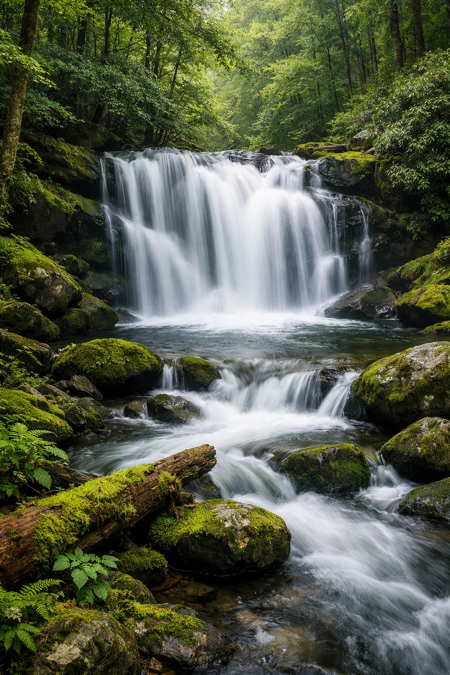 The Ultimate Guide to Photography at All 63 US National Parks: Everything You Need to Succeed 3 Long exposure waterfall in the Smoky Mountains, showcasing nature's best photography spots.